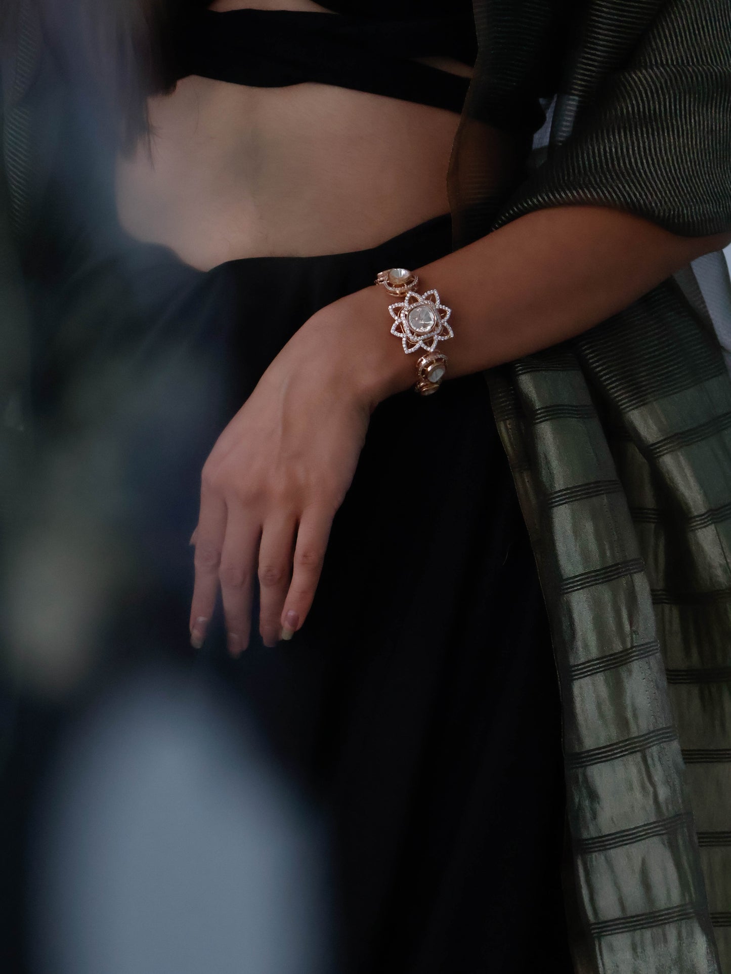 Olivia Floral Polki Bracelet