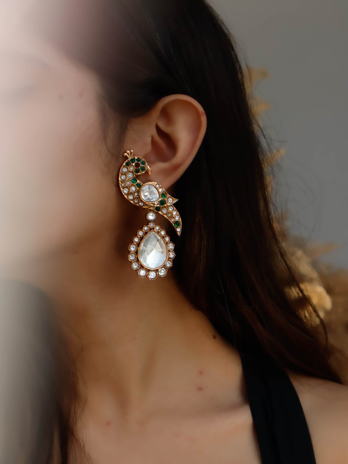 Quinn Polki Peacock Earrings