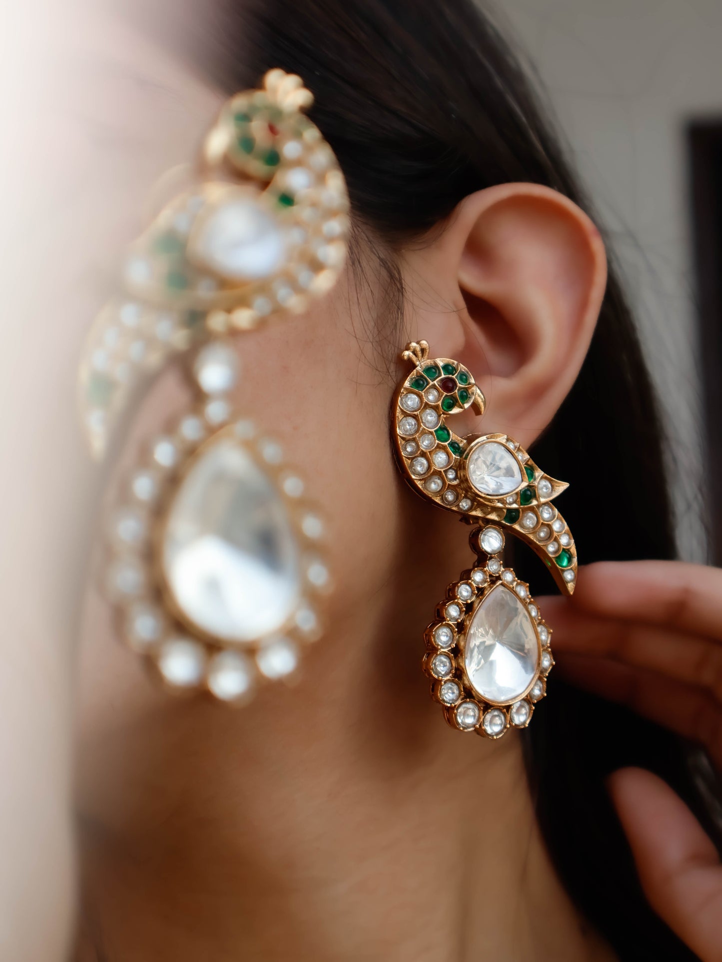 Quinn Polki Peacock Earrings