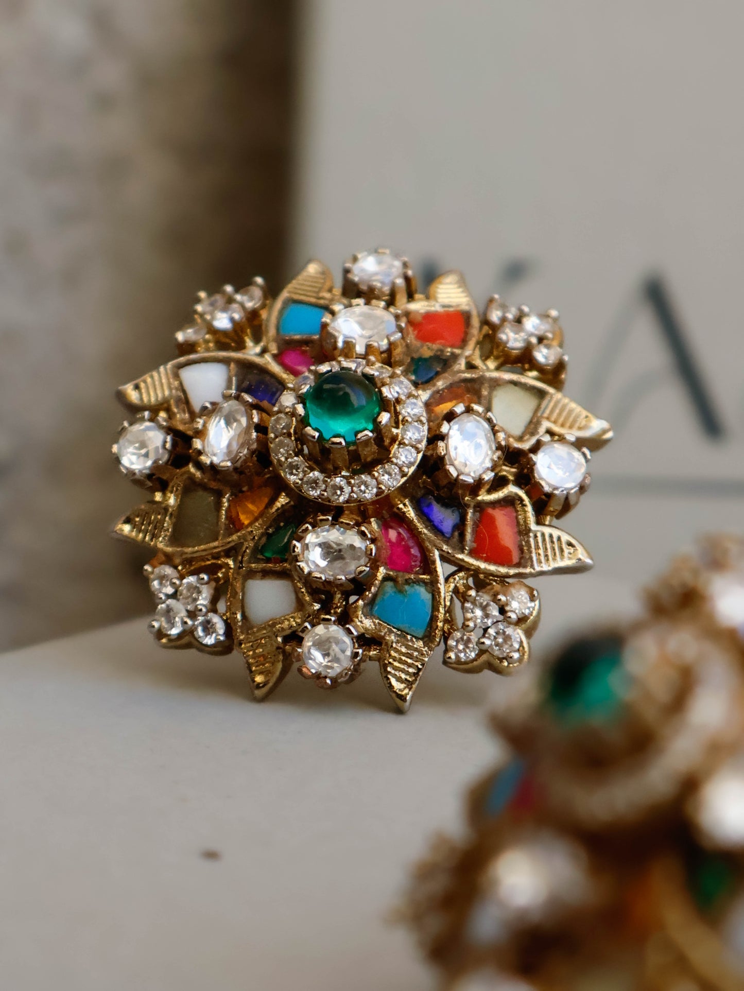 Ori Navrattan Antique Kundan Studs