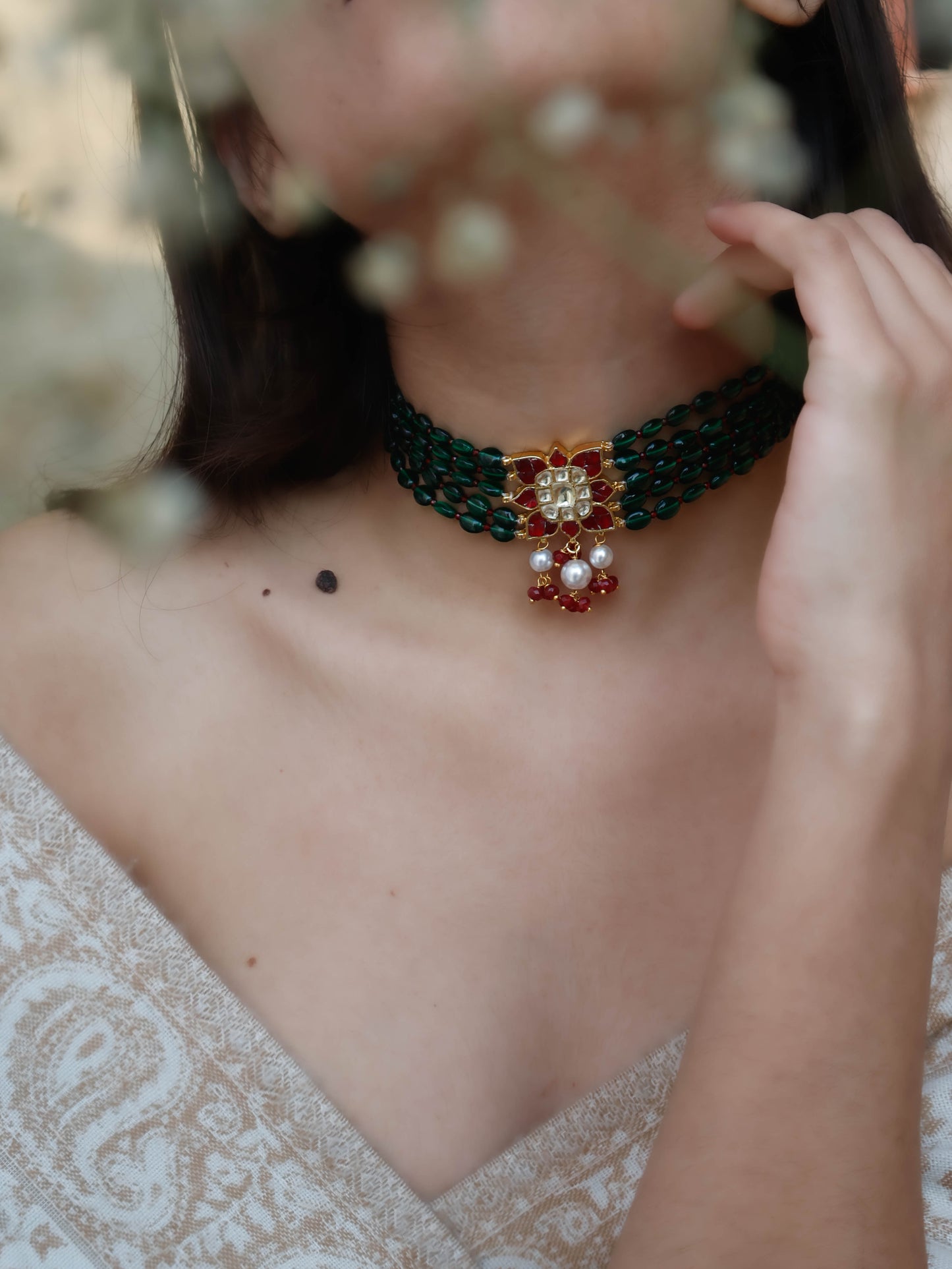 Mairi Kundan Green Necklace