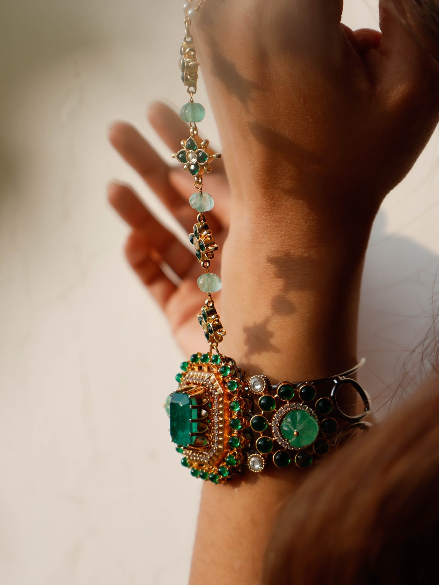 Adhira Green Bangle Hathphool