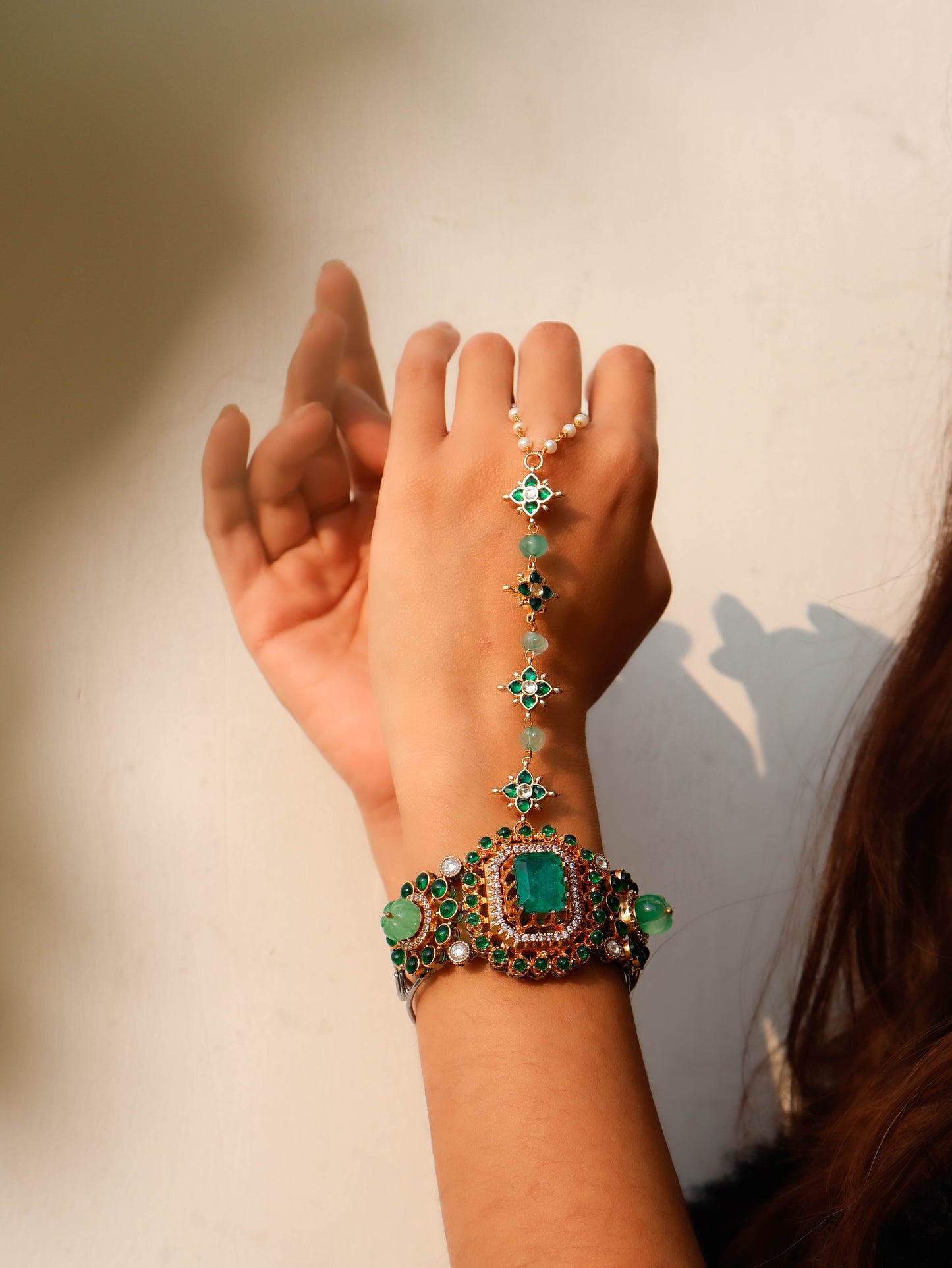 Adhira Green Bangle Hathphool