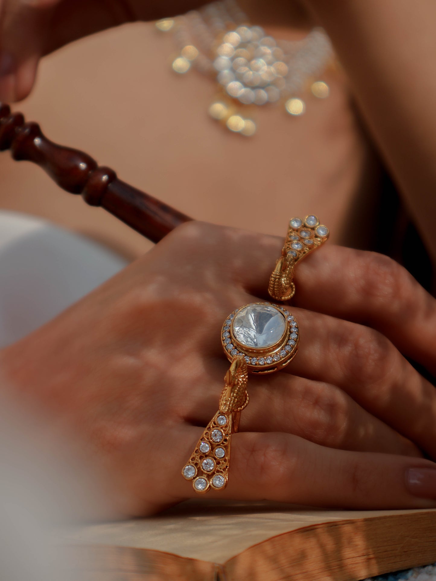 Pankhuri Peacock Polki Ring