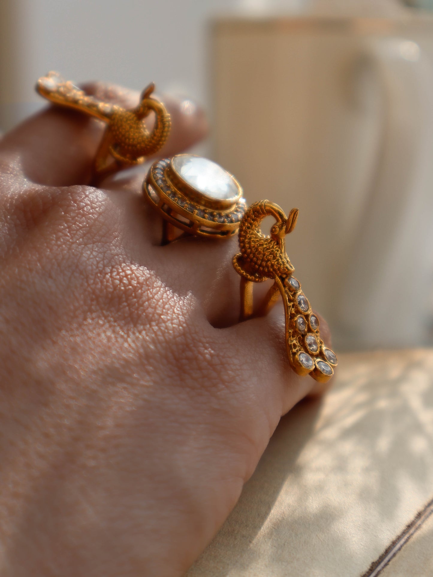 Pankhuri Peacock Polki Ring