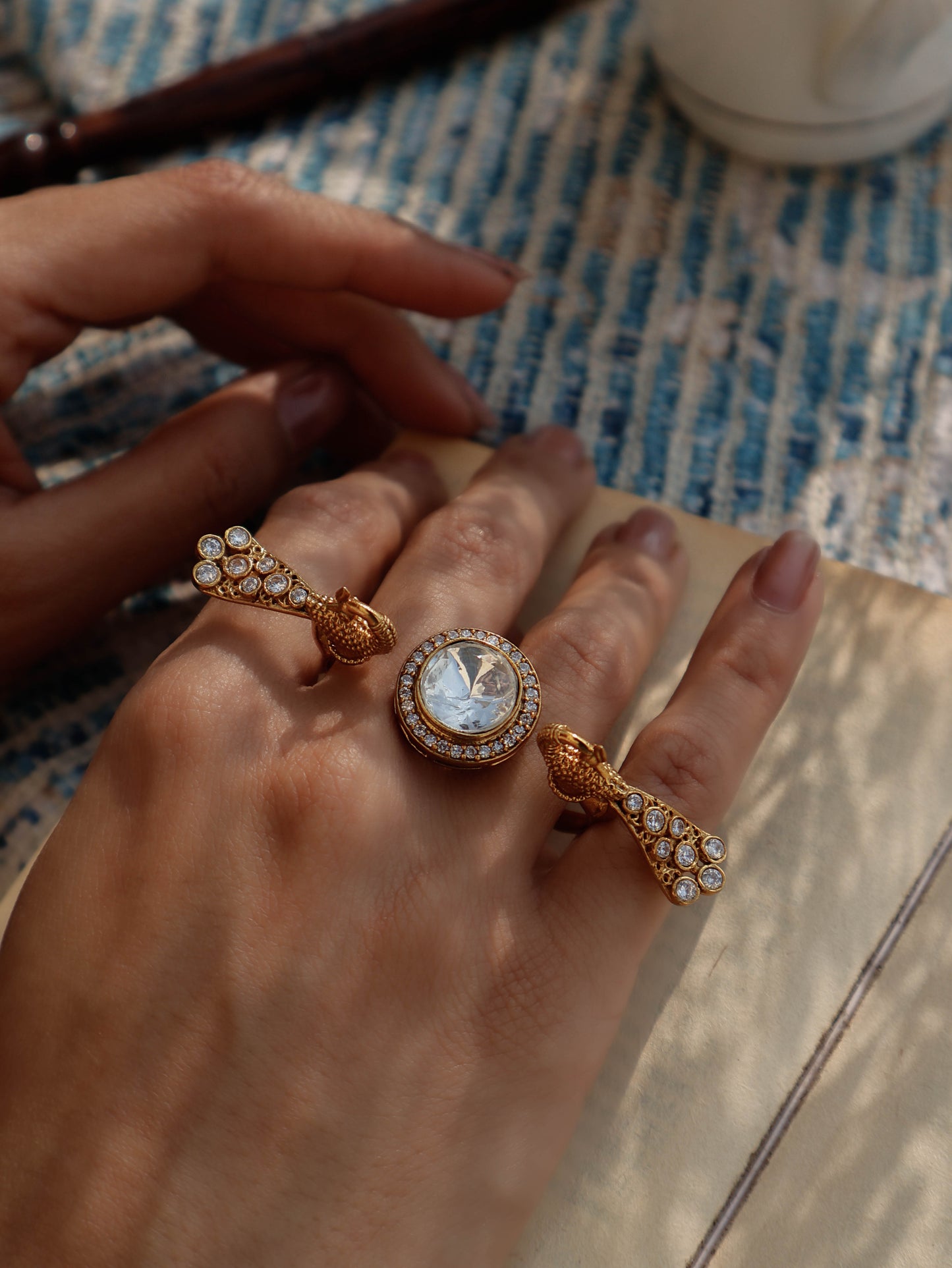 Pankhuri Peacock Polki Ring