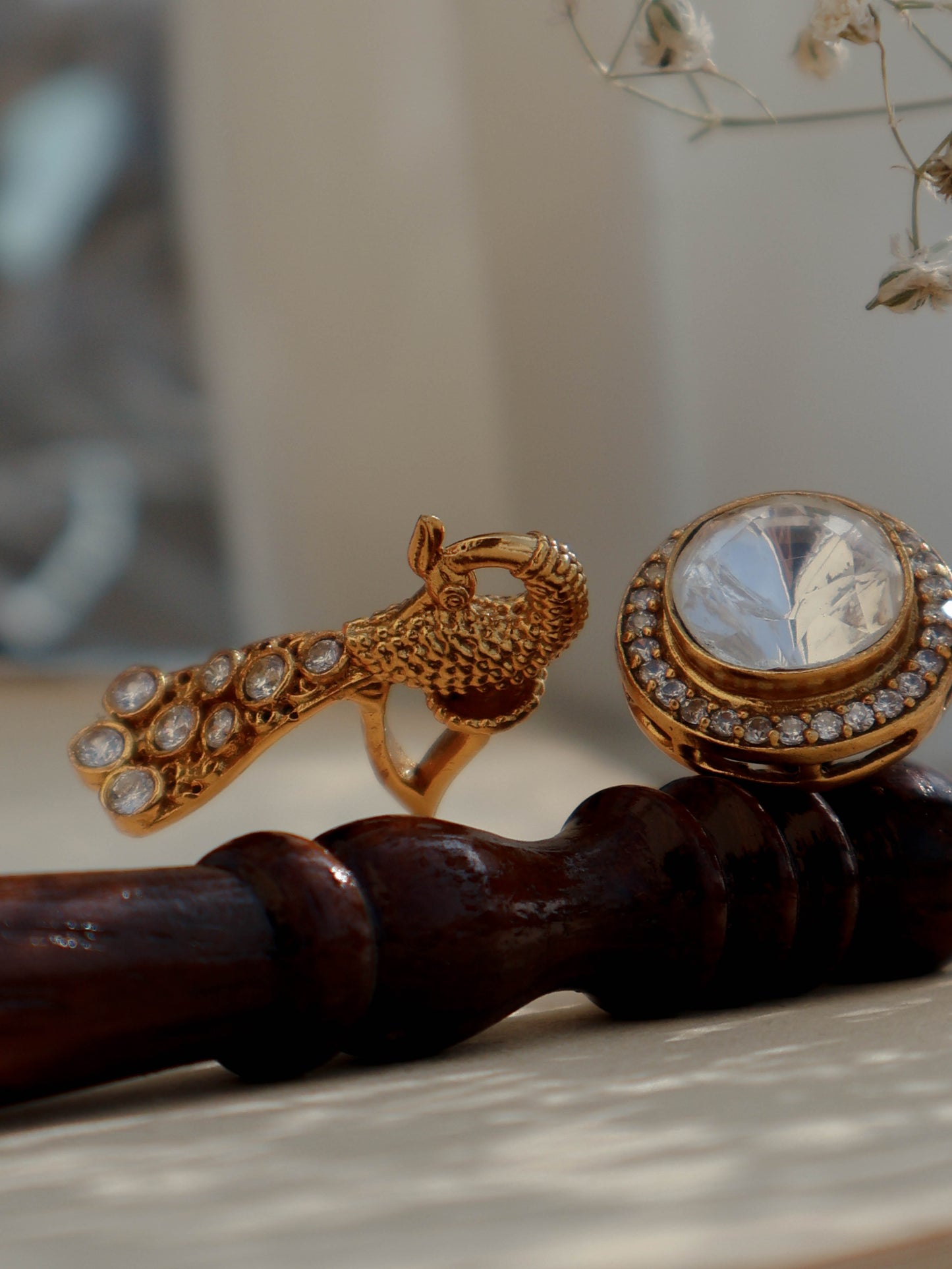 Pankhuri Peacock Polki Ring