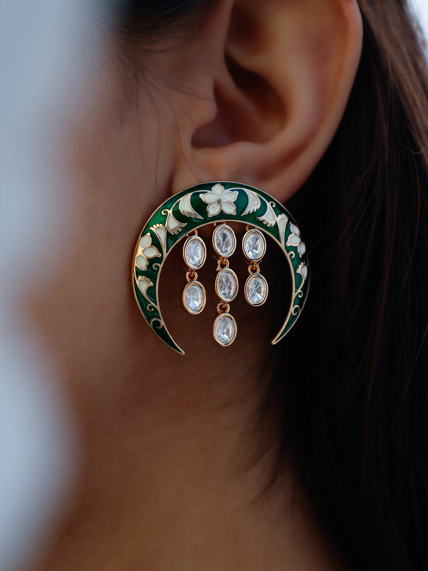 Sophie Green Meenakari Kundan Earrings