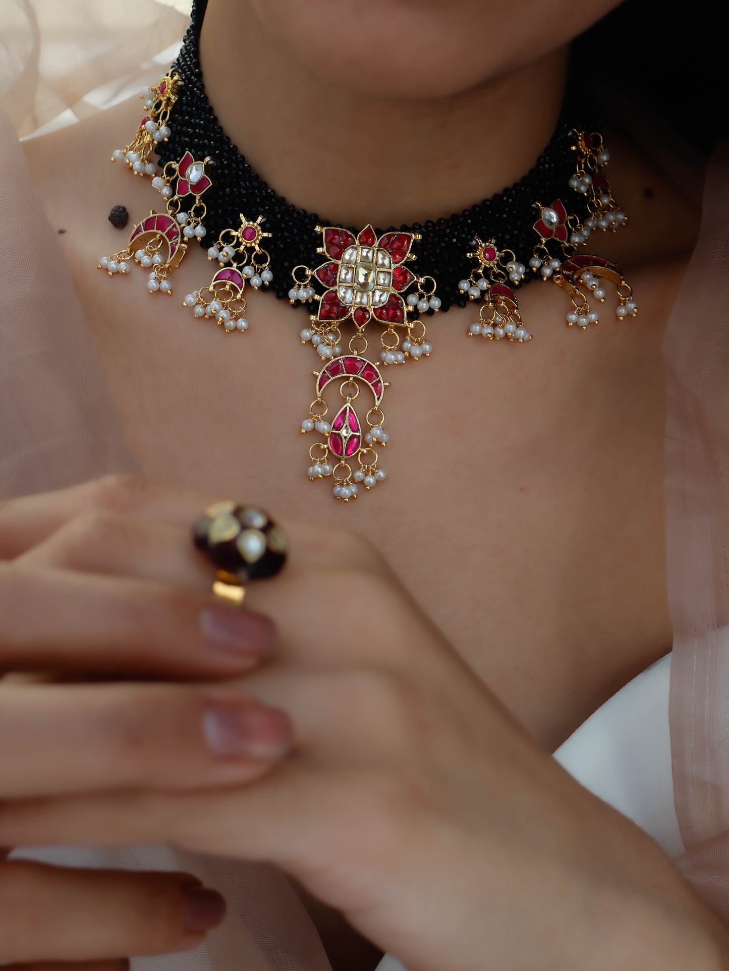 Briar Red Kundan Necklace