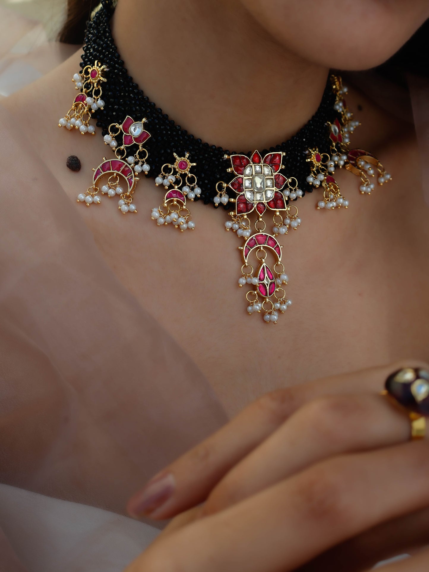 Briar Red Kundan Necklace