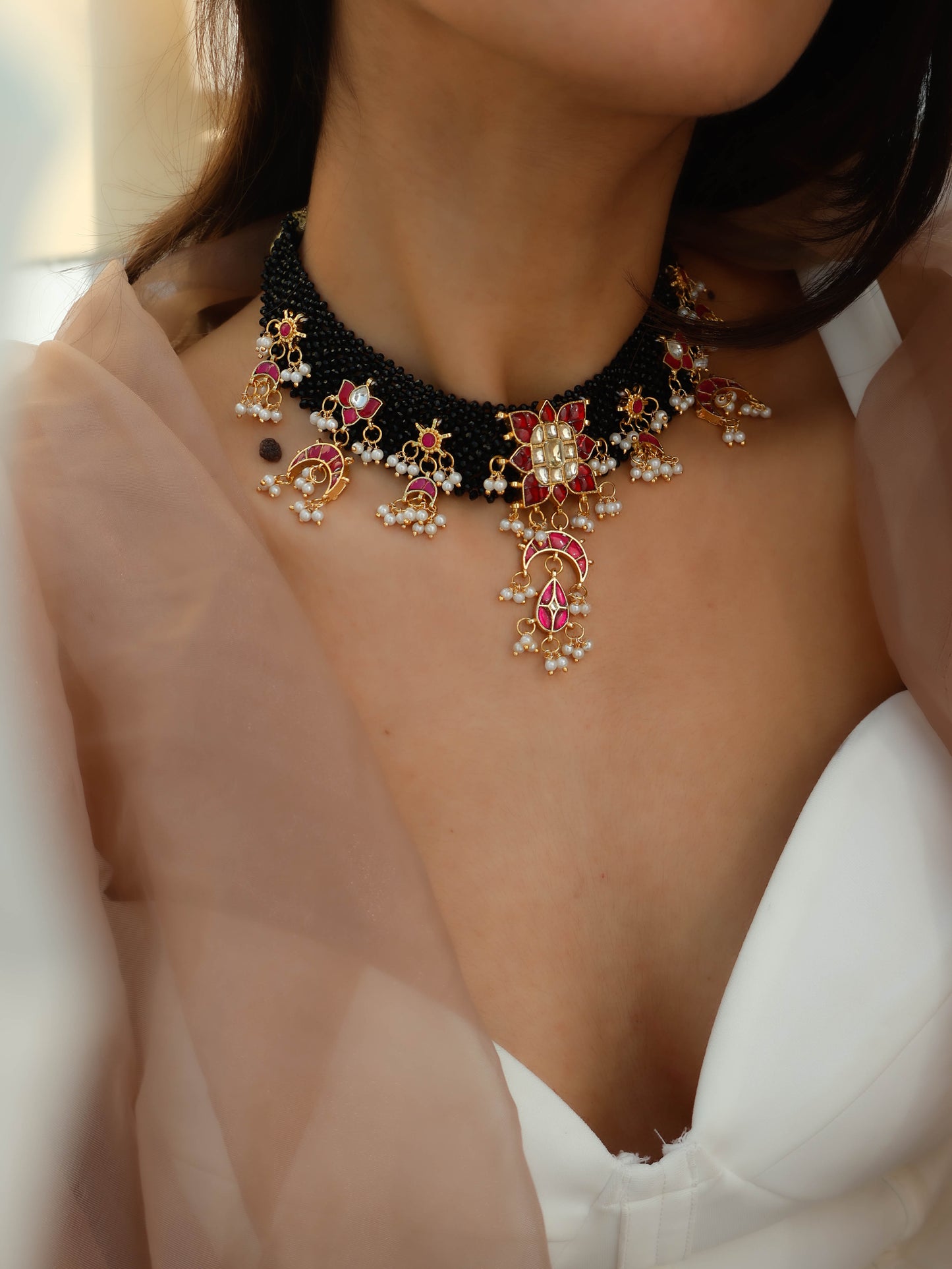 Briar Red Kundan Necklace
