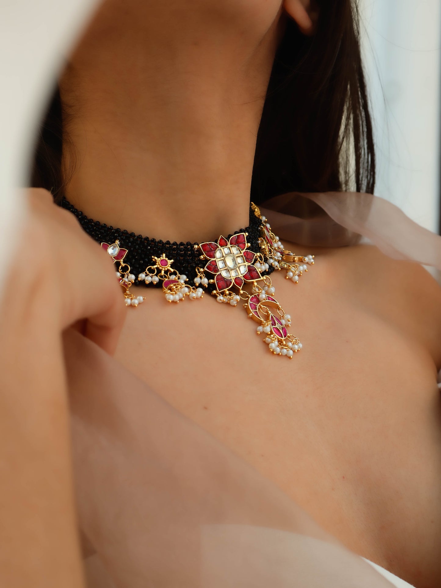 Briar Red Kundan Necklace