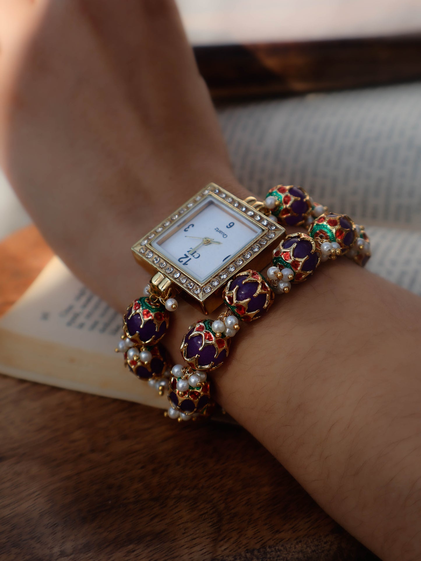 Wrenley Purple Bracelet and Wrist Watch Set