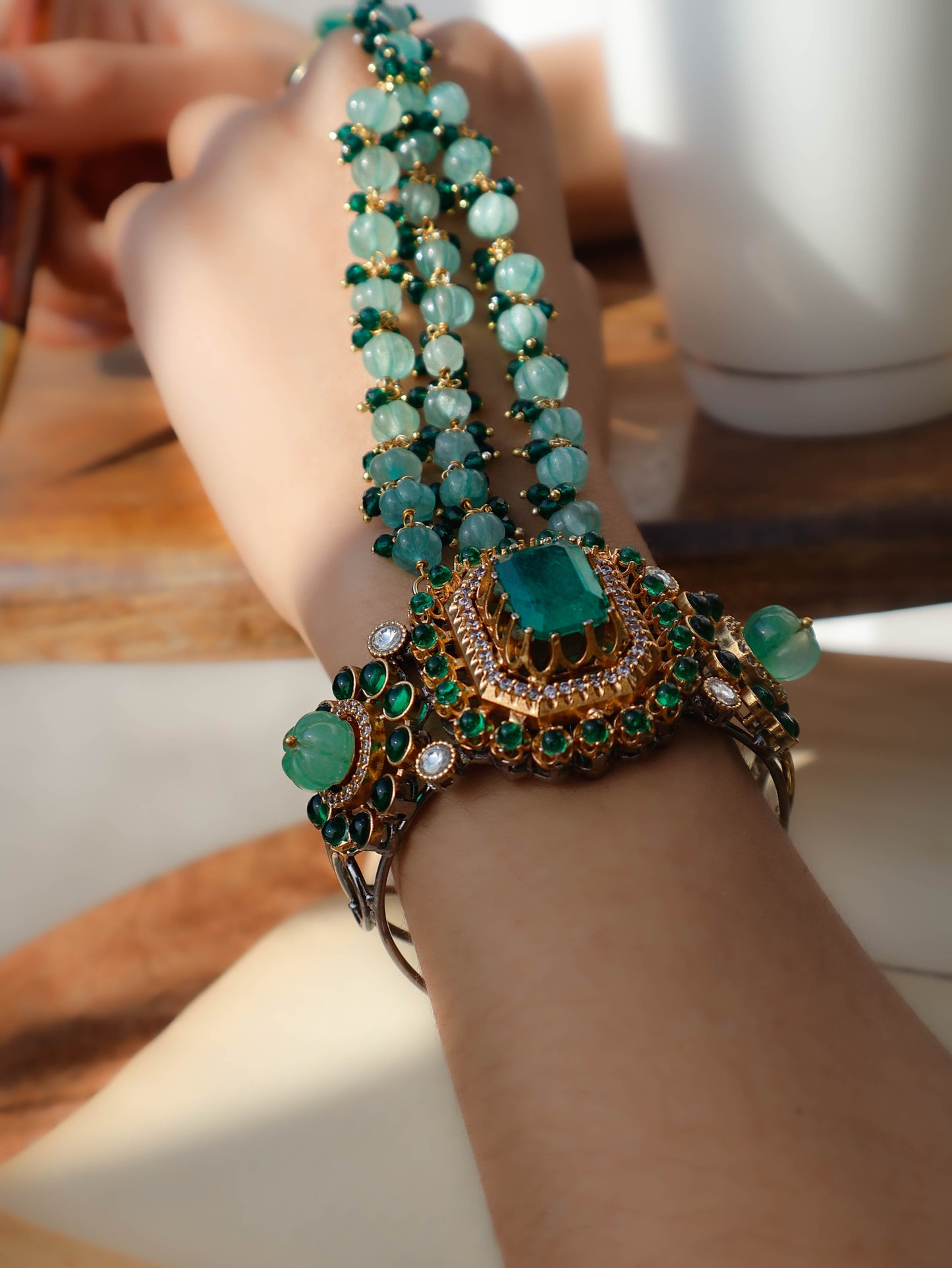 Srushti Green Bangle Hathphool