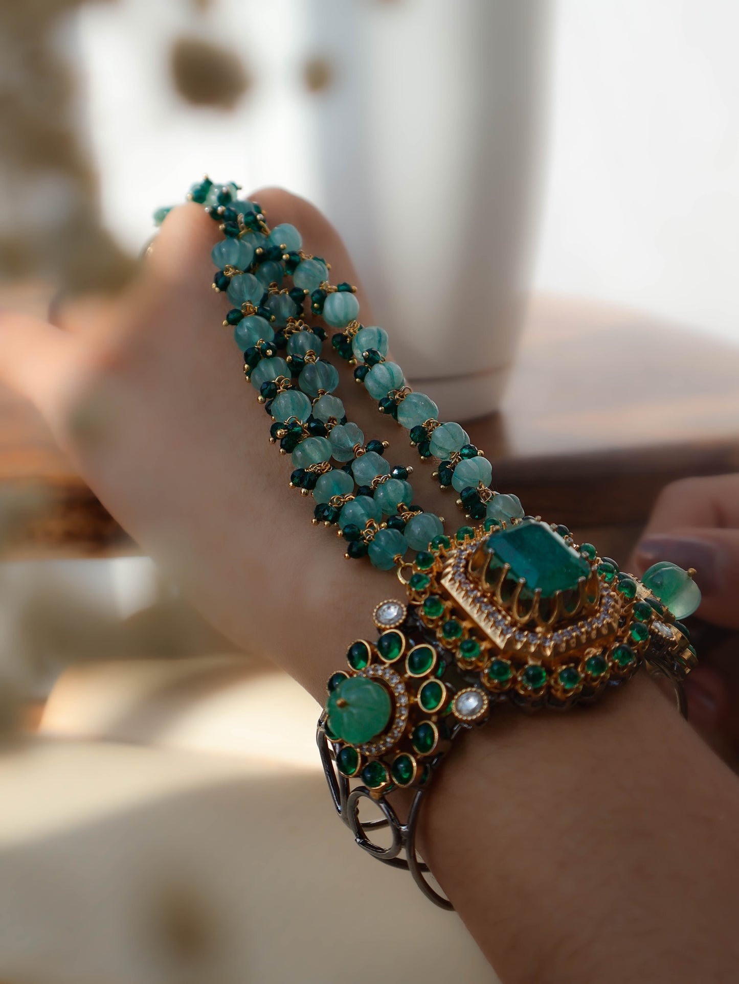 Srushti Green Bangle Hathphool