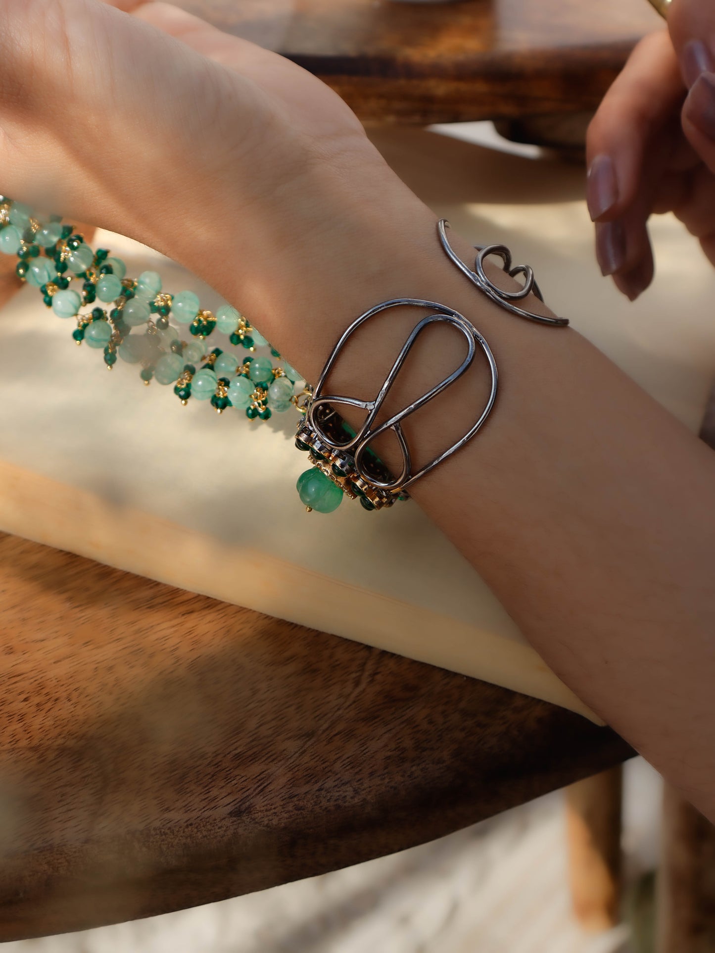 Srushti Green Bangle Hathphool
