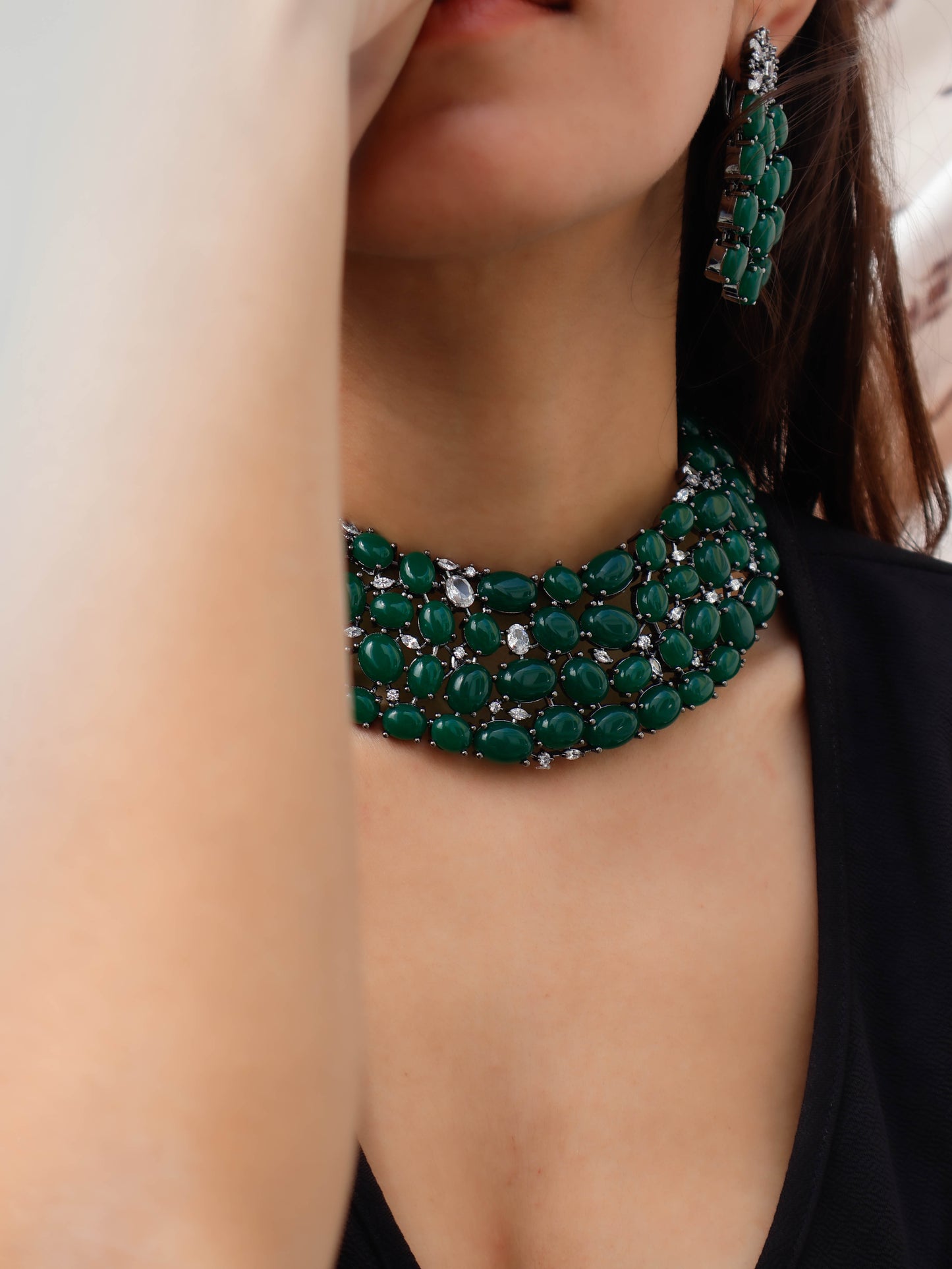Vipula Green Necklace Set