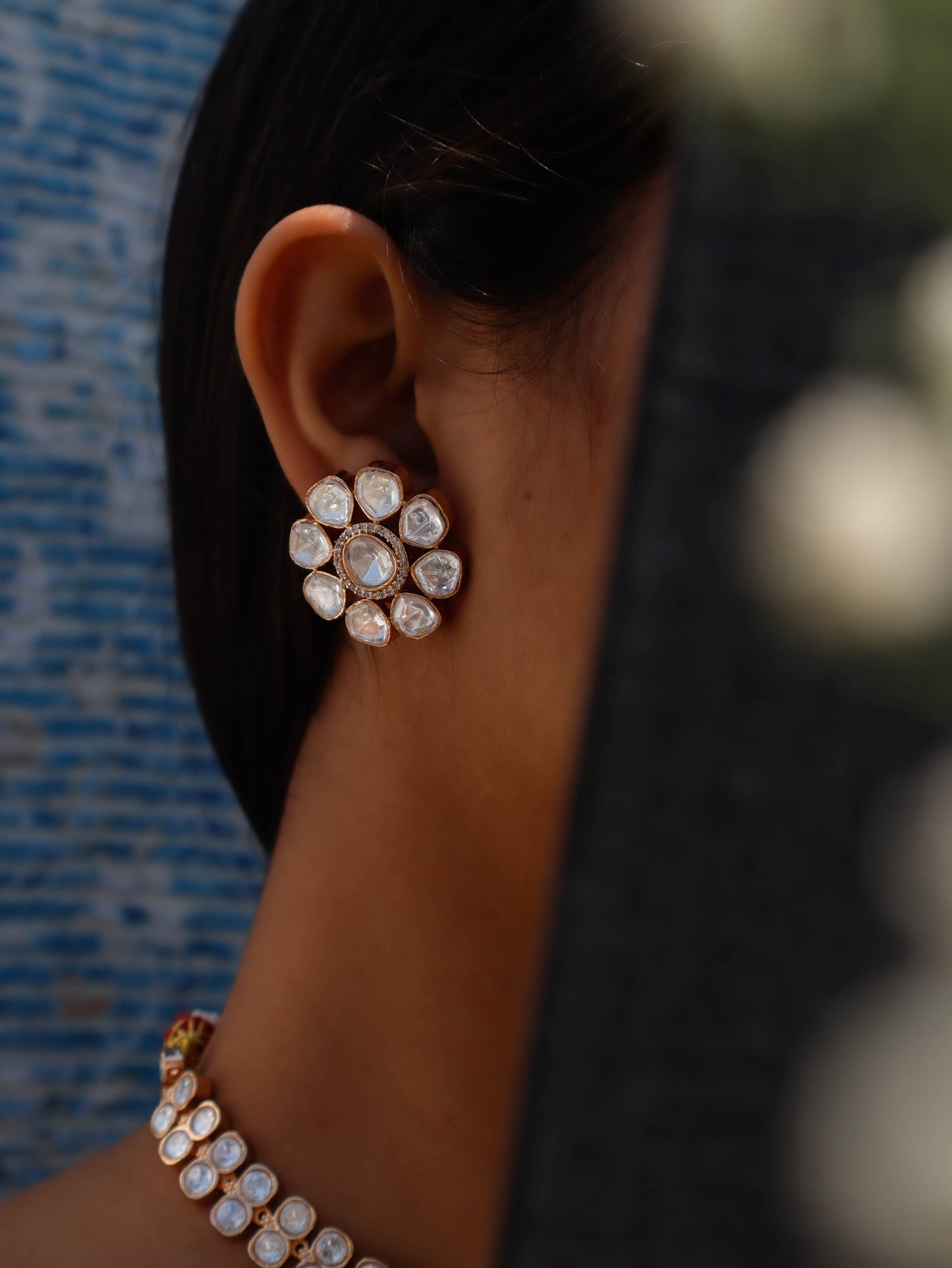 Jamila Floral Polki Necklace Set