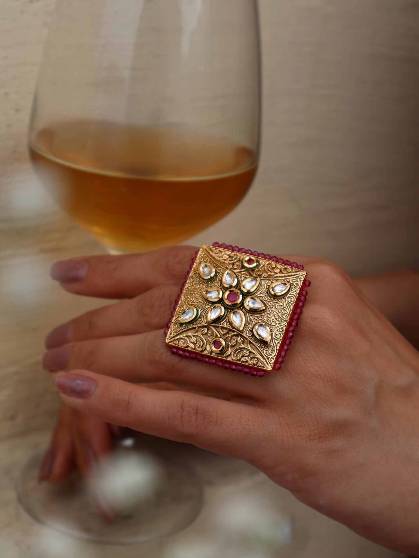 Giaa Embossed Ring