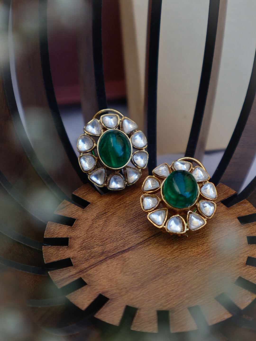 Eve Green Kundan Stud Earrings