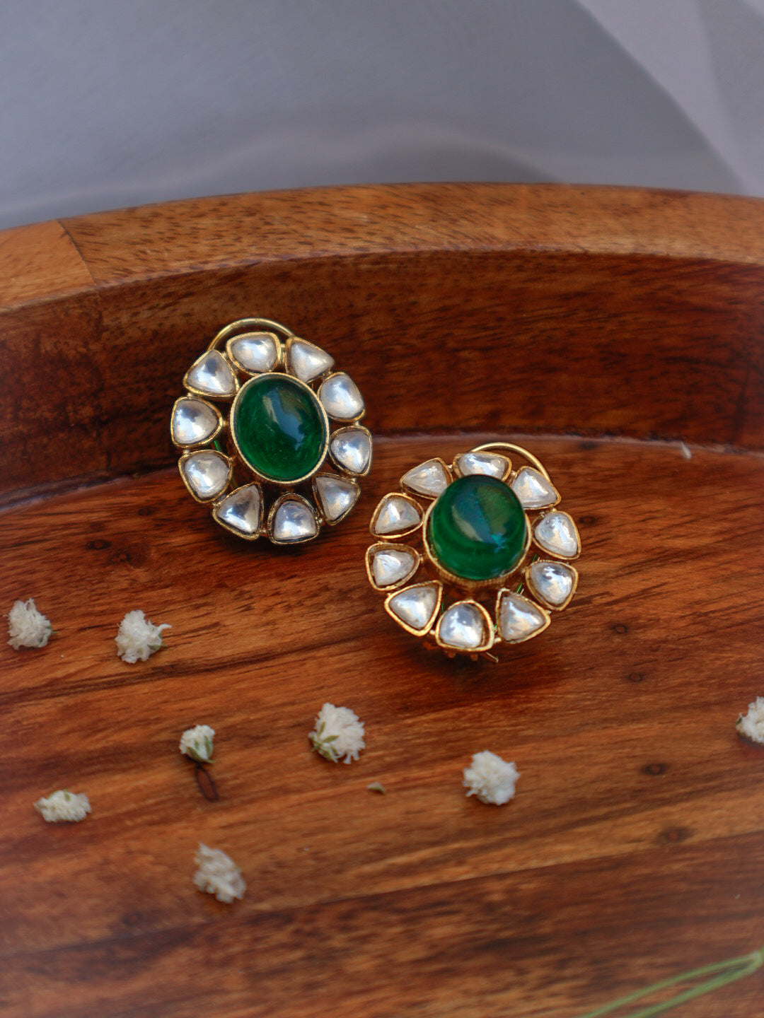 Eve Green Kundan Stud Earrings