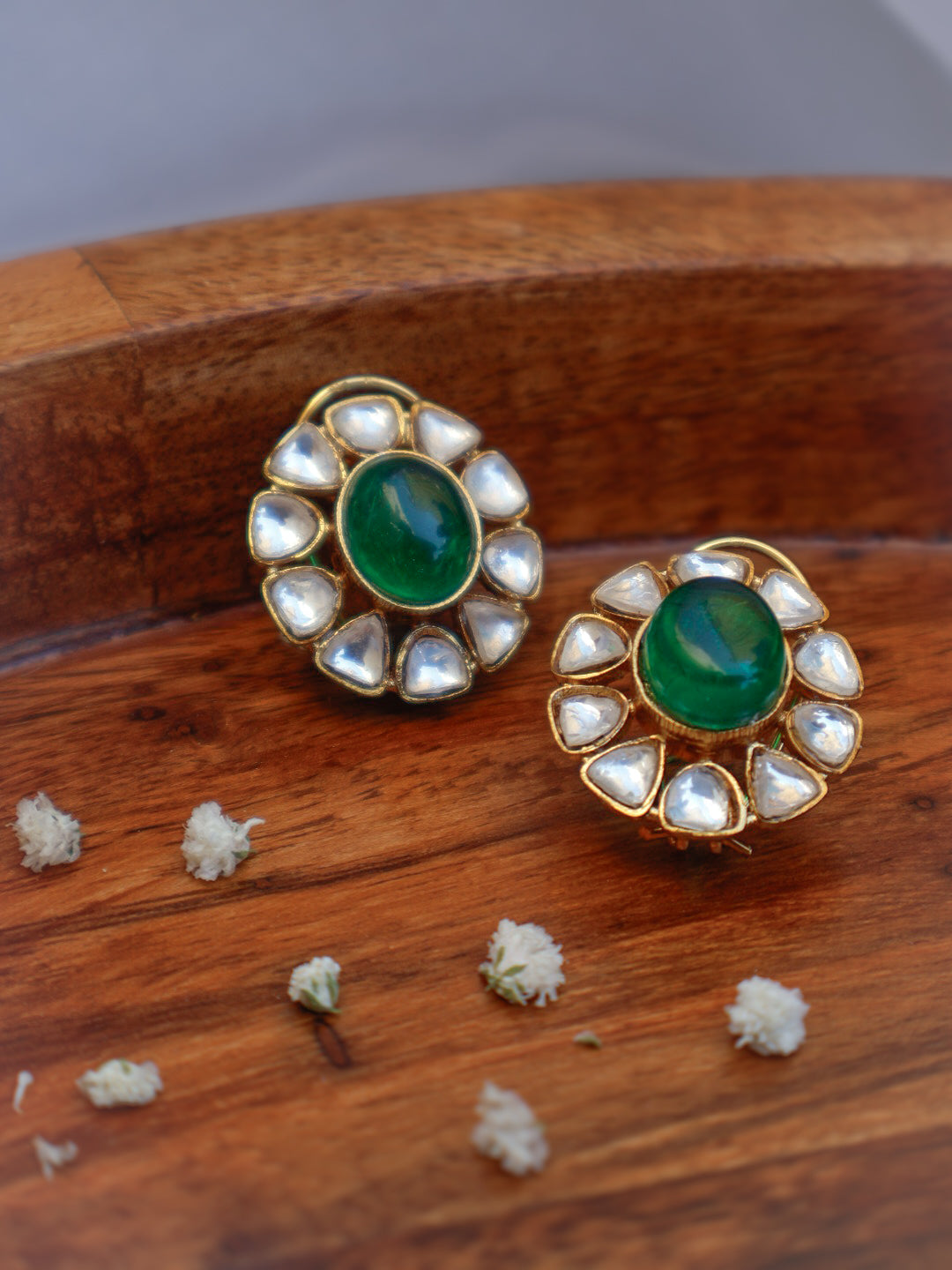 Eve Green Kundan Stud Earrings