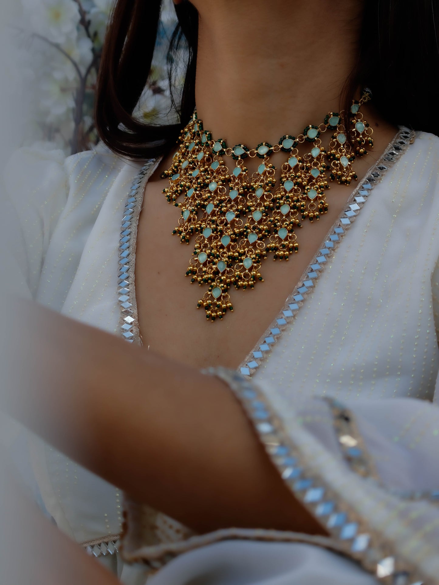 Rida Turquoise-Green Kundan Necklace