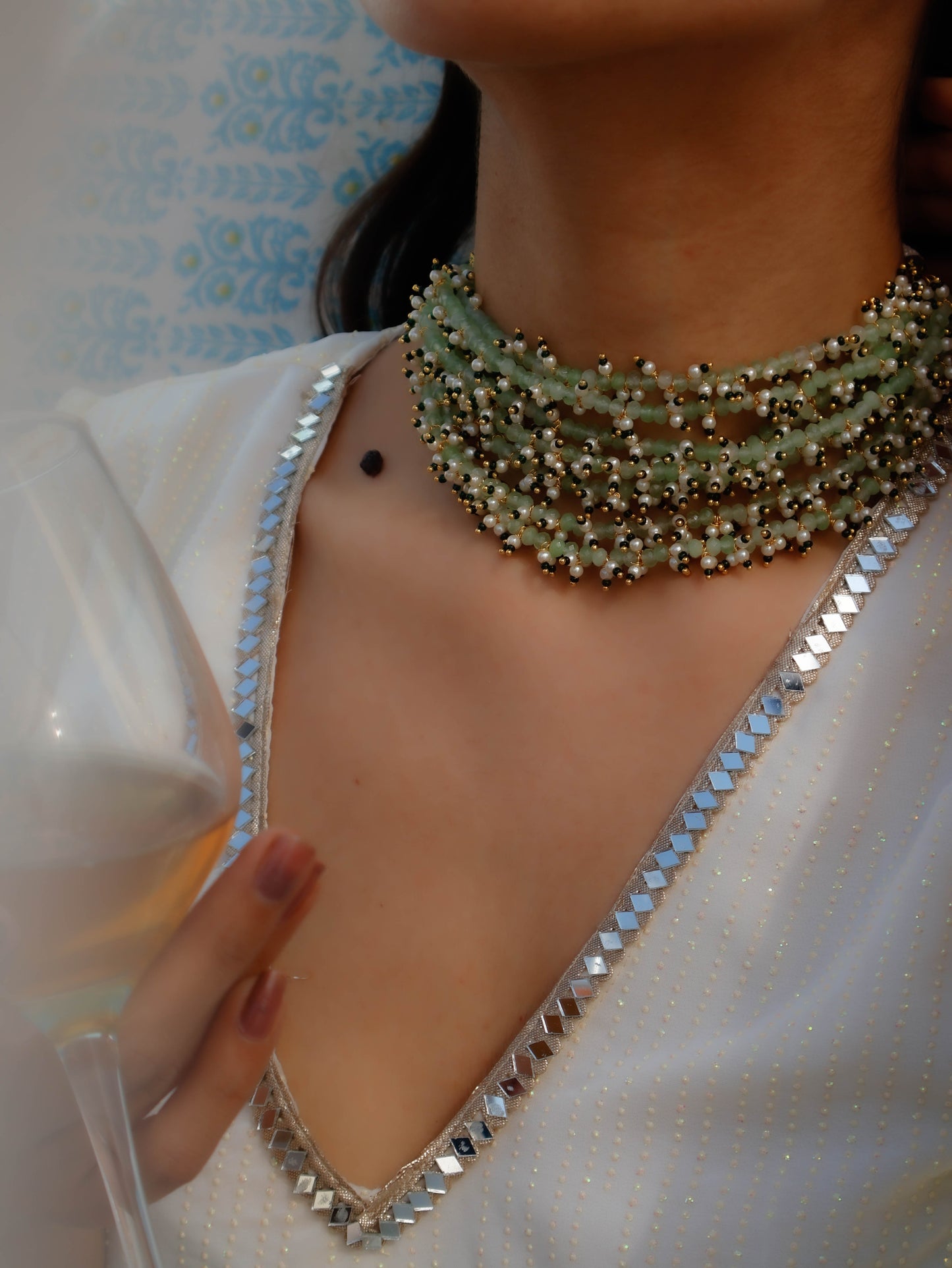 Rukhsar Mint-Green Choker Necklace