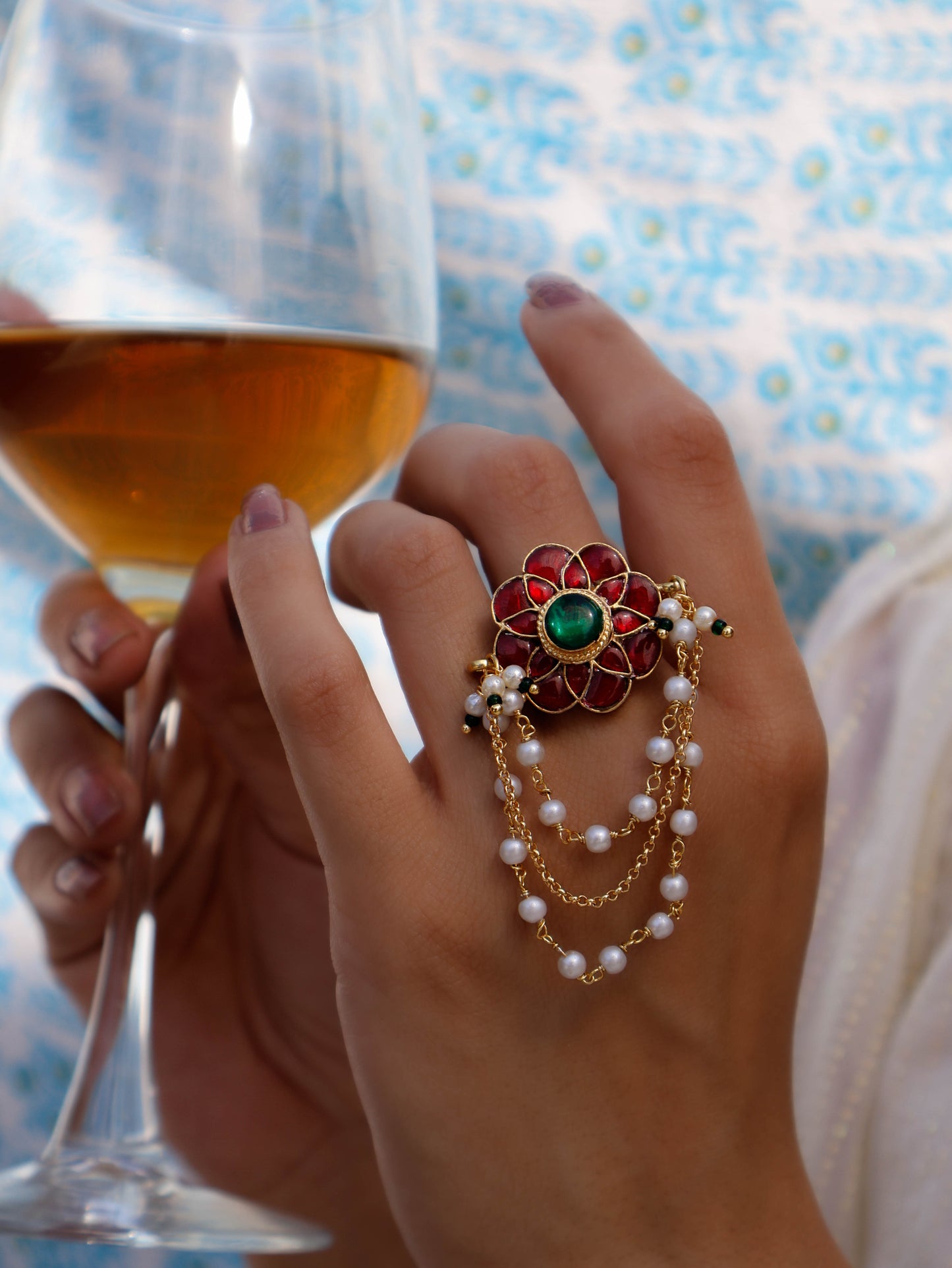 Shiqa Floral Kundan Ring