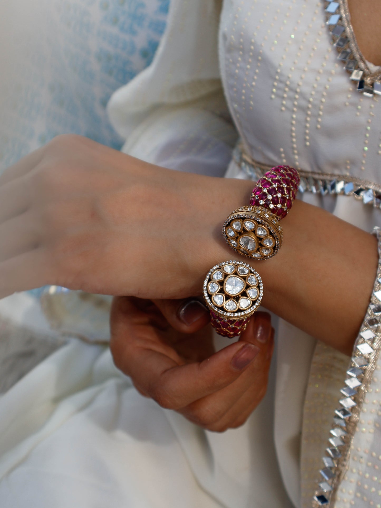 Naomi Polki Pink Bangle