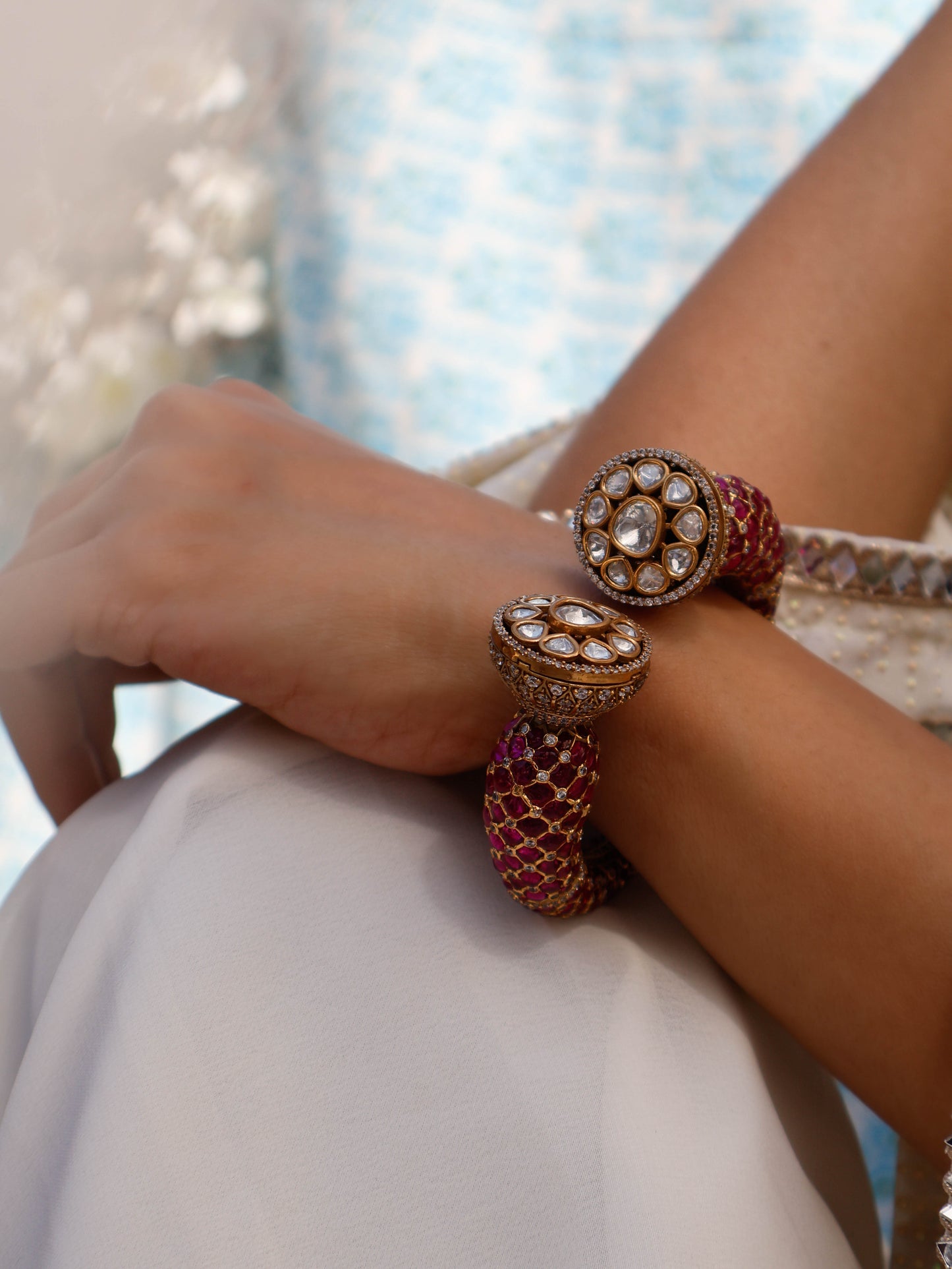 Naomi Polki Pink Bangle