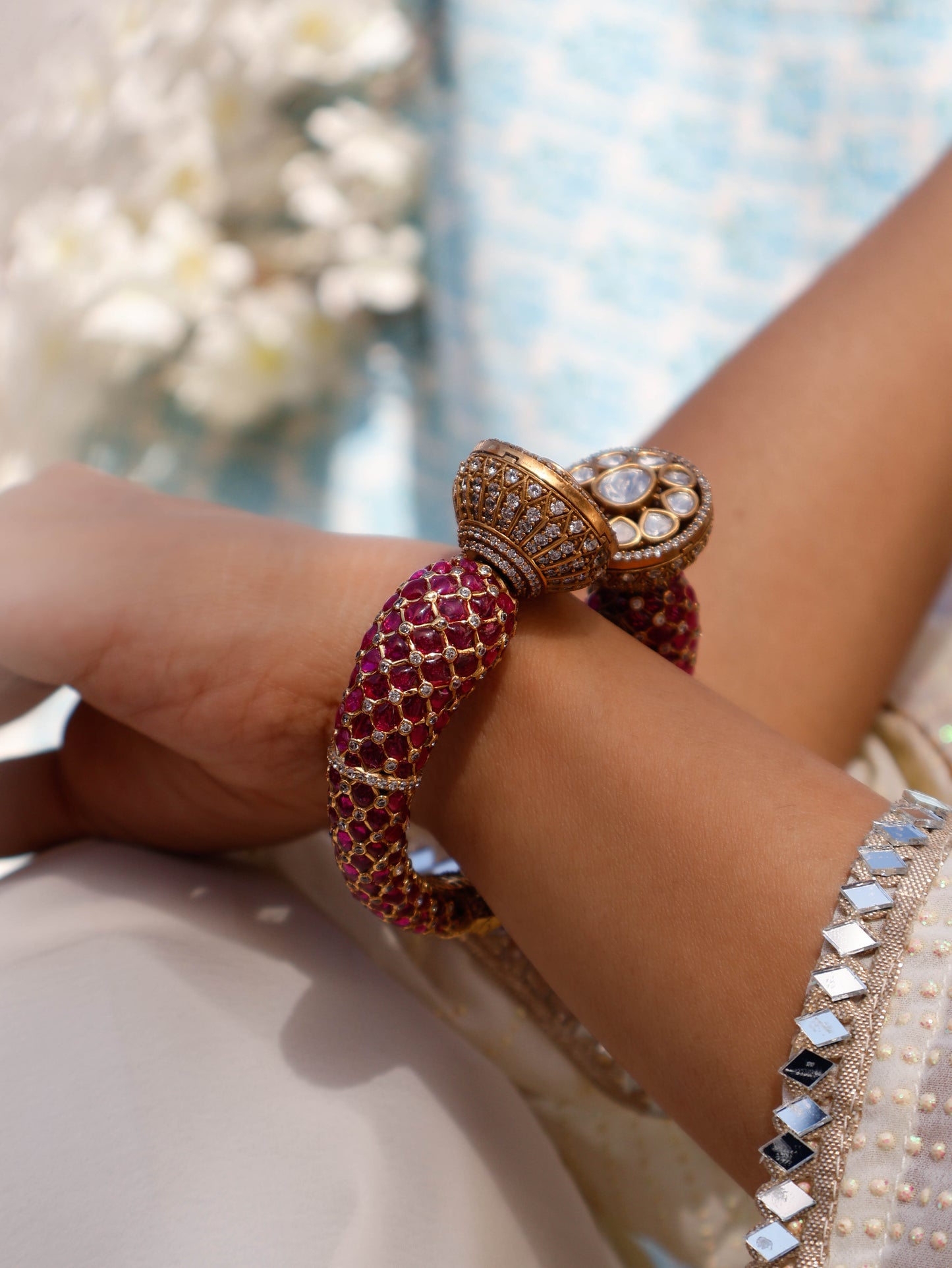 Naomi Polki Pink Bangle