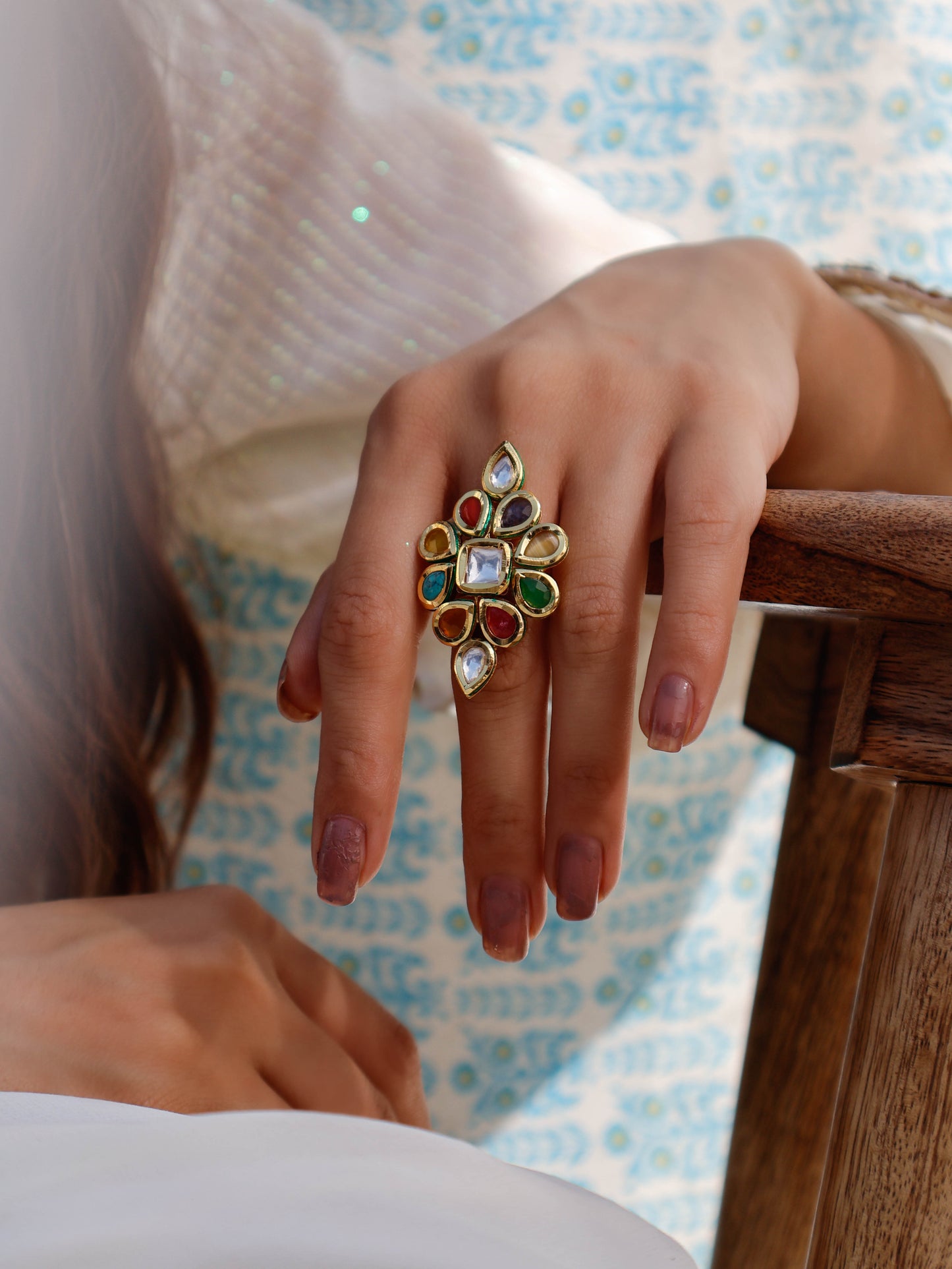 Aiza Navrattan Kundan Ring