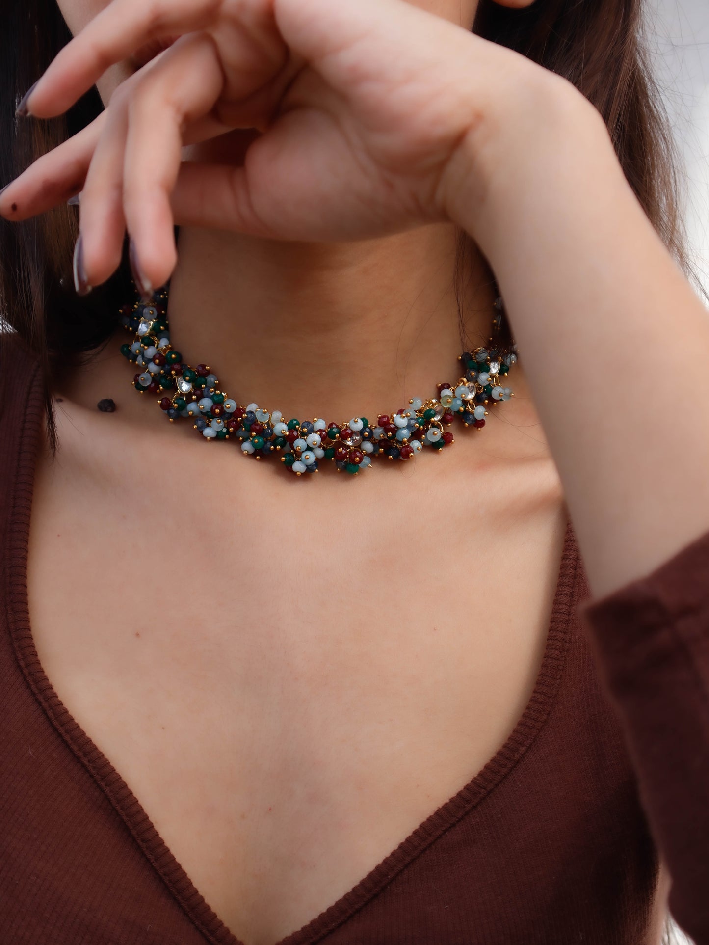 Emily Multicolored Kundan Choker Necklace