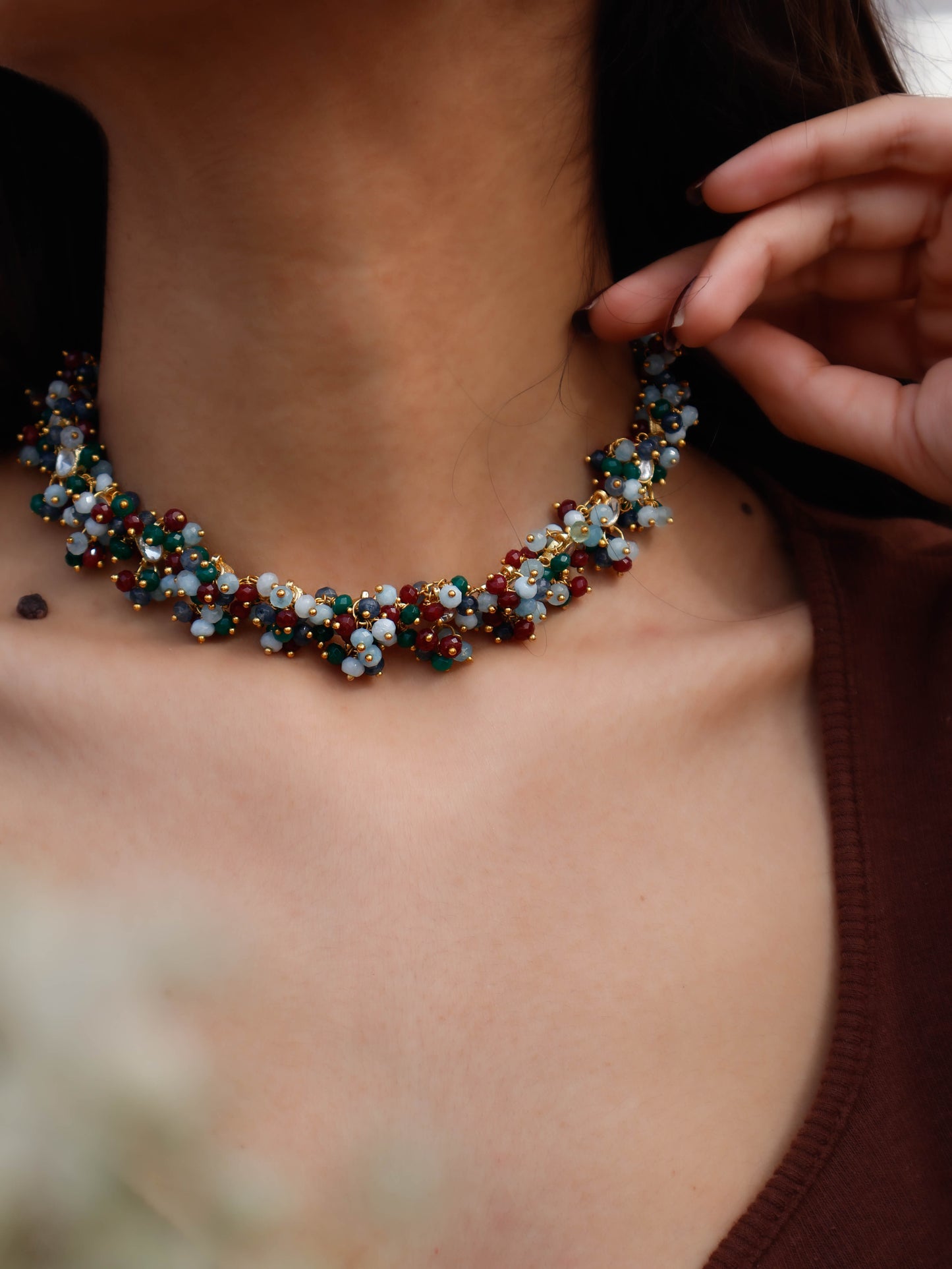 Emily Multicolored Kundan Choker Necklace