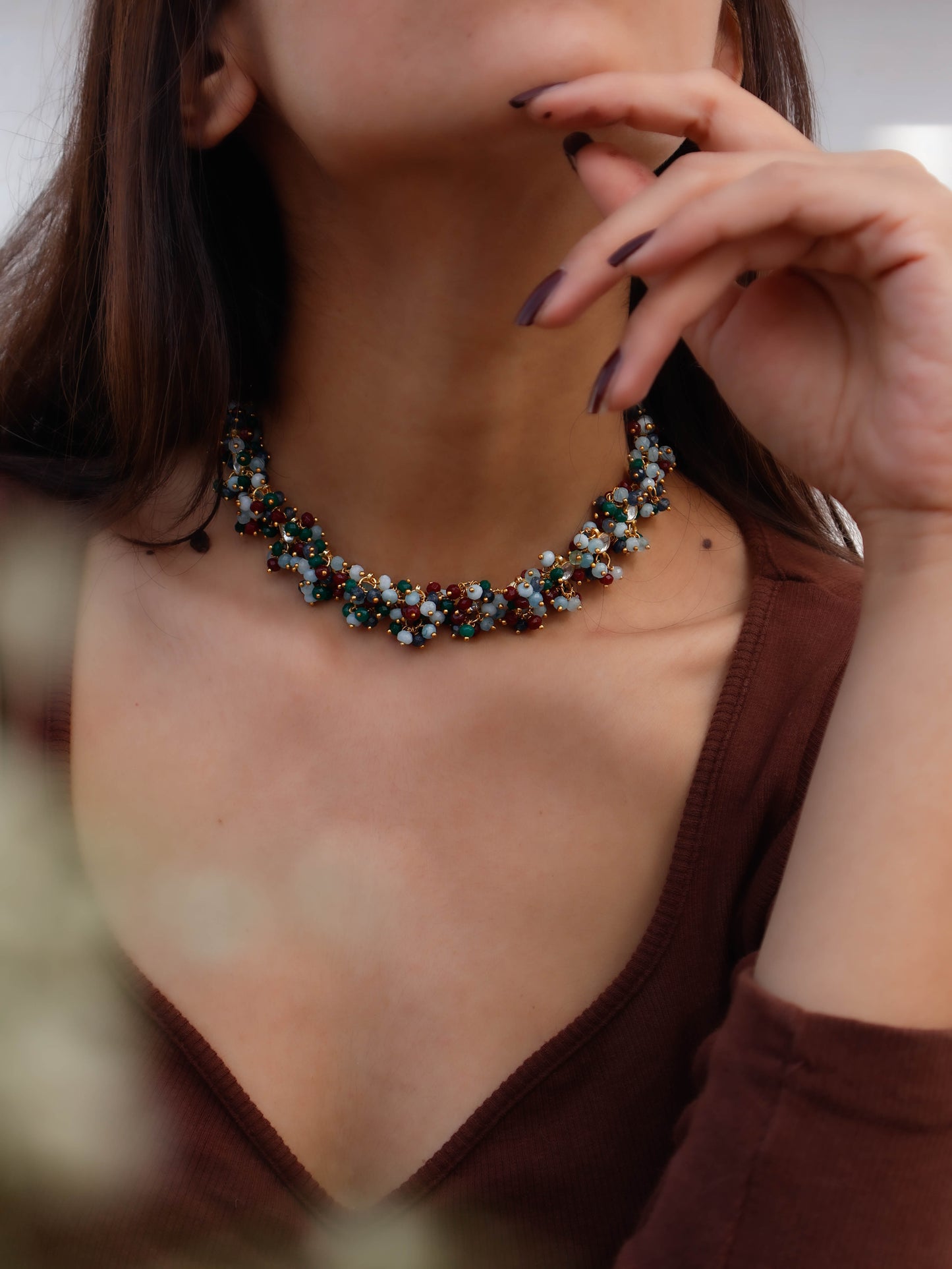 Emily Multicolored Kundan Choker Necklace