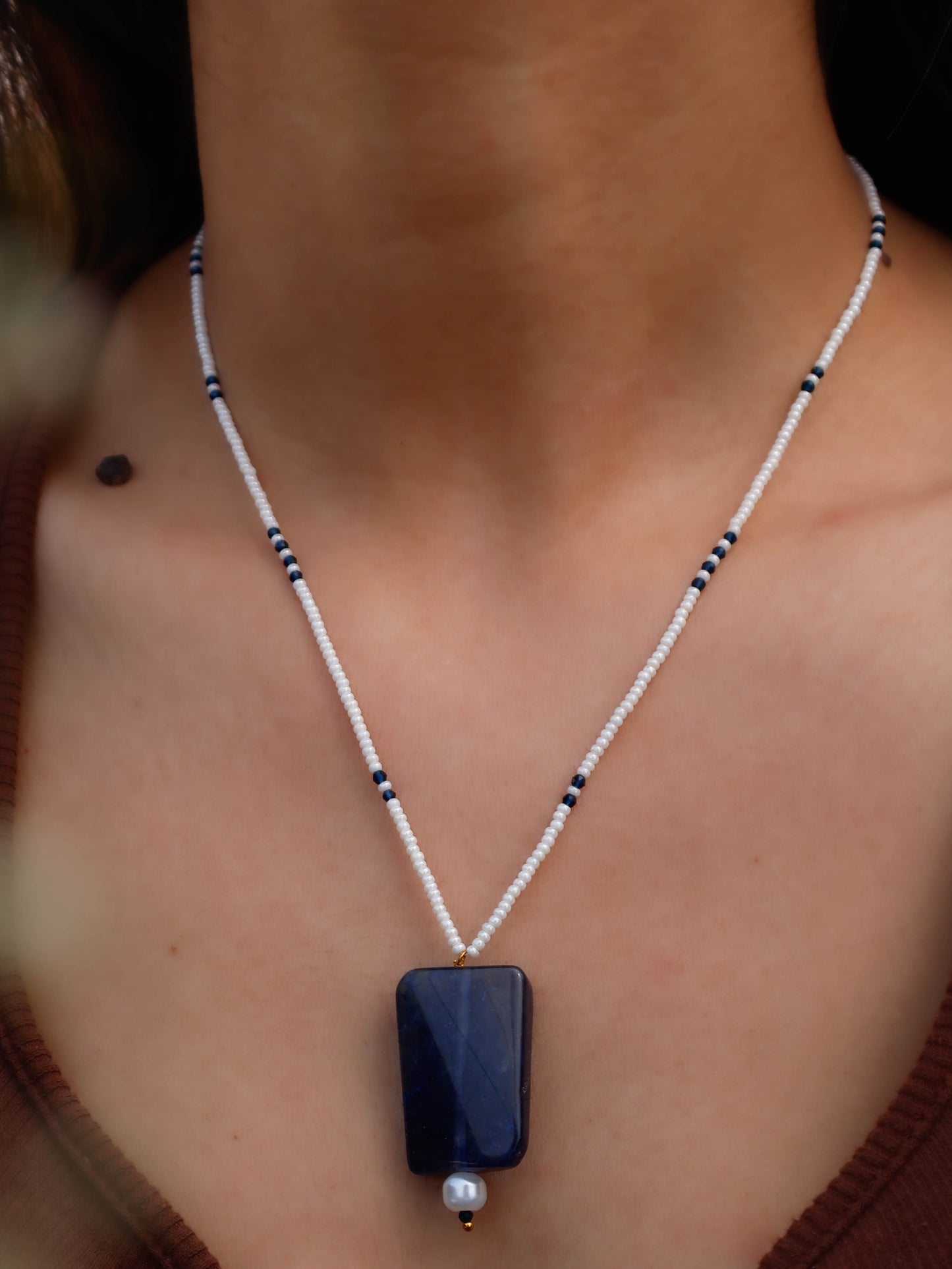 Mrinal Purple Pendant Necklace