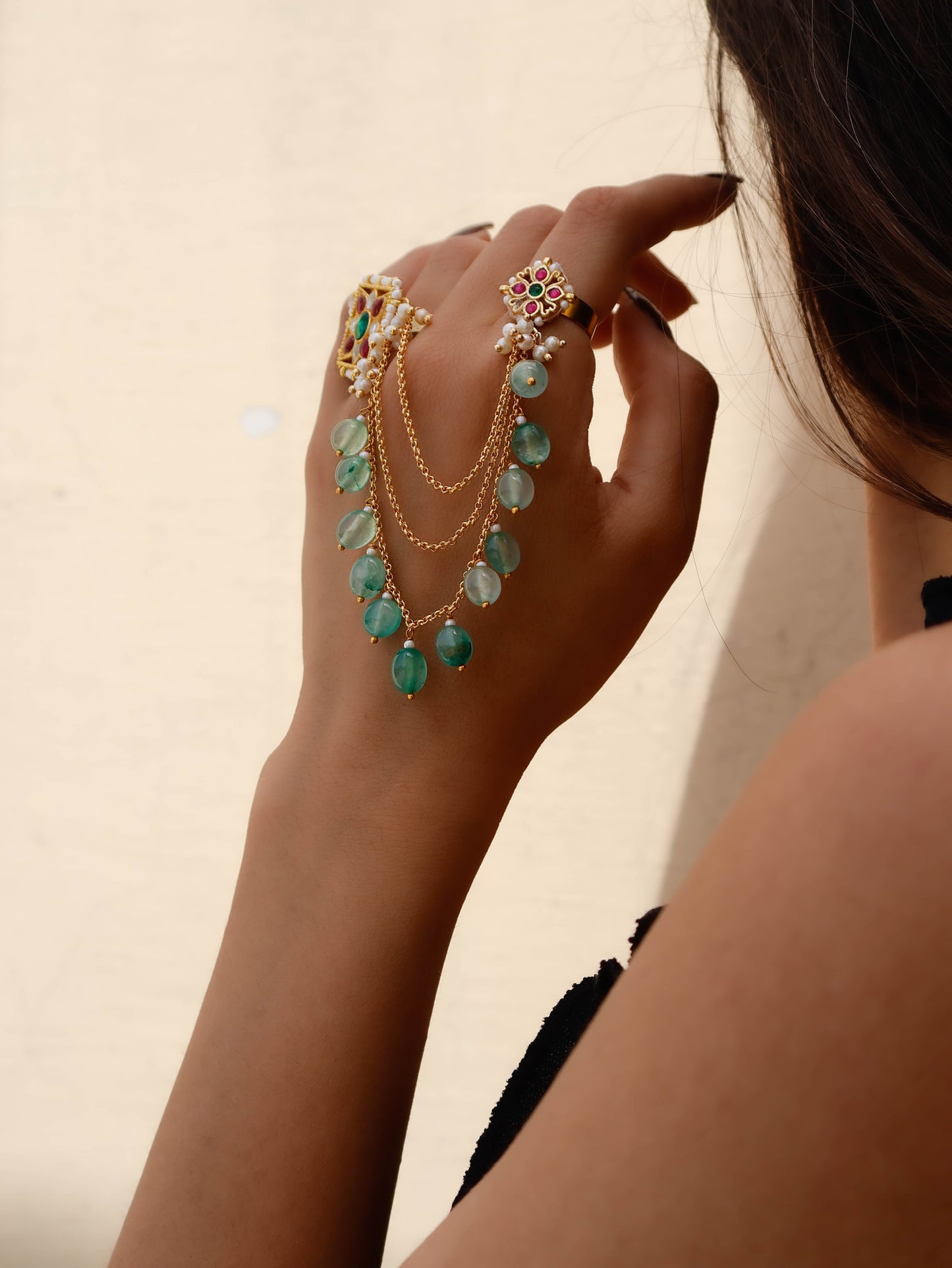 Sylvia Green- Red Kundan Ring