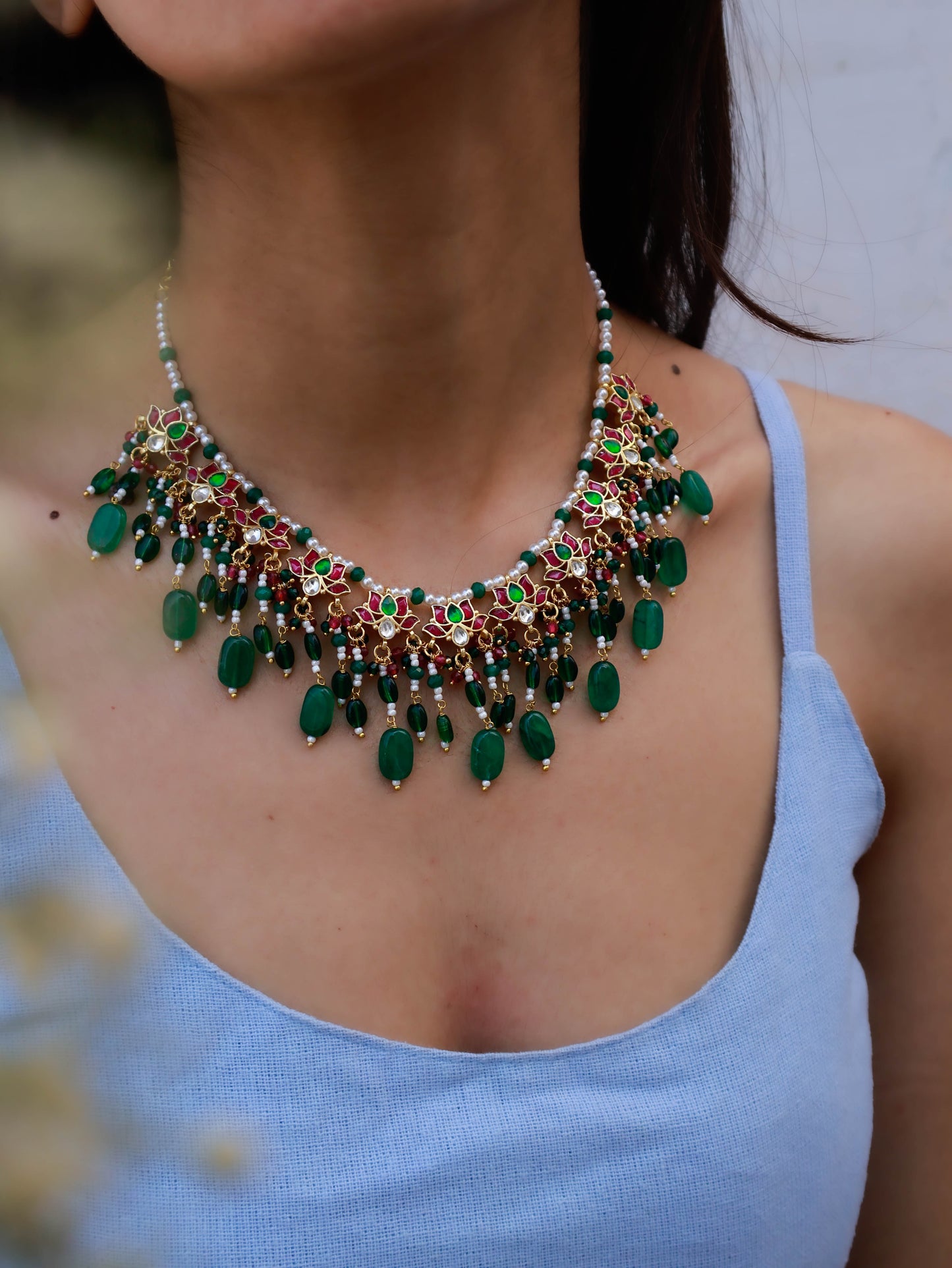 Zida Green Kundan Necklace