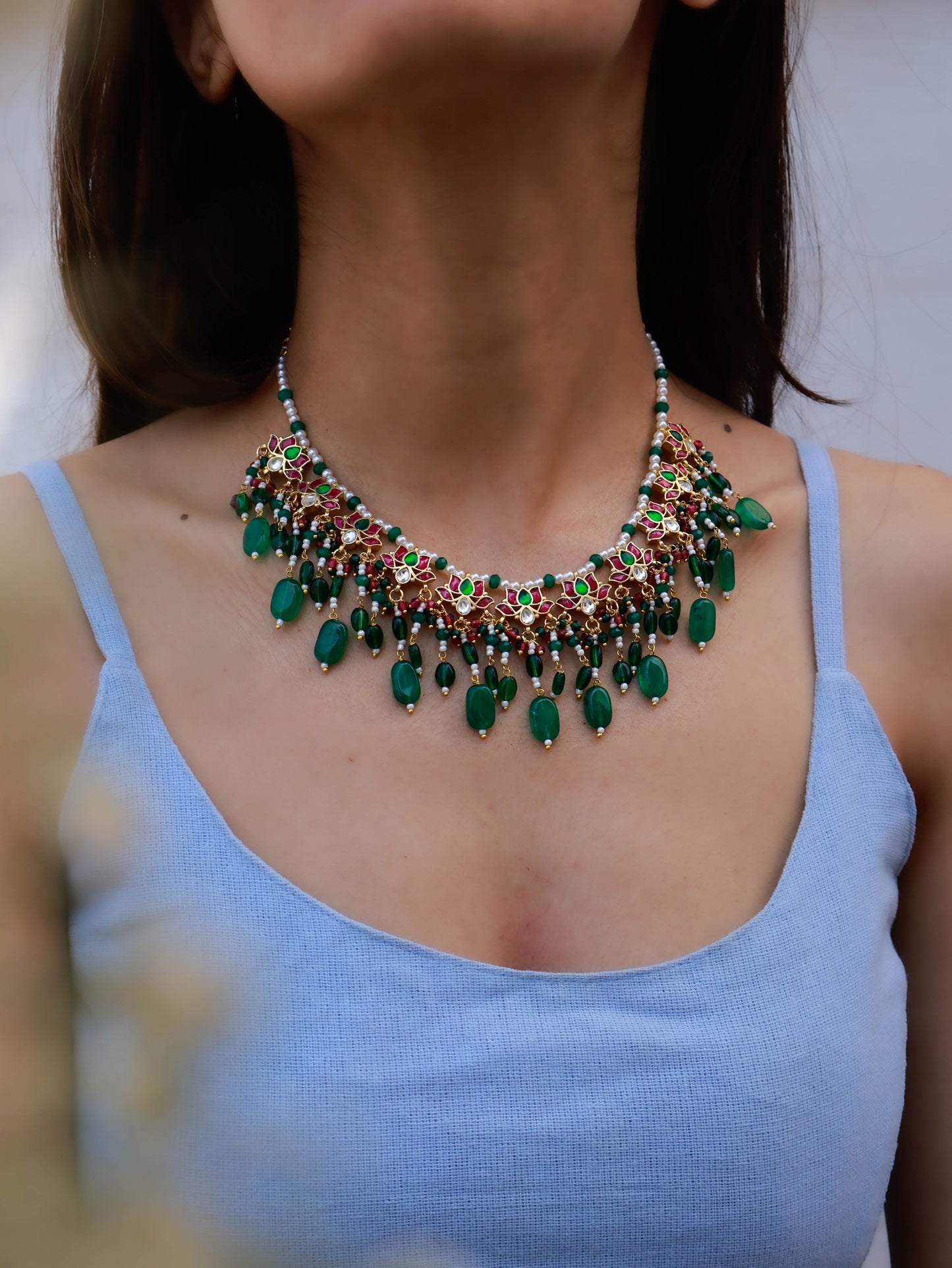 Zida Green Kundan Necklace