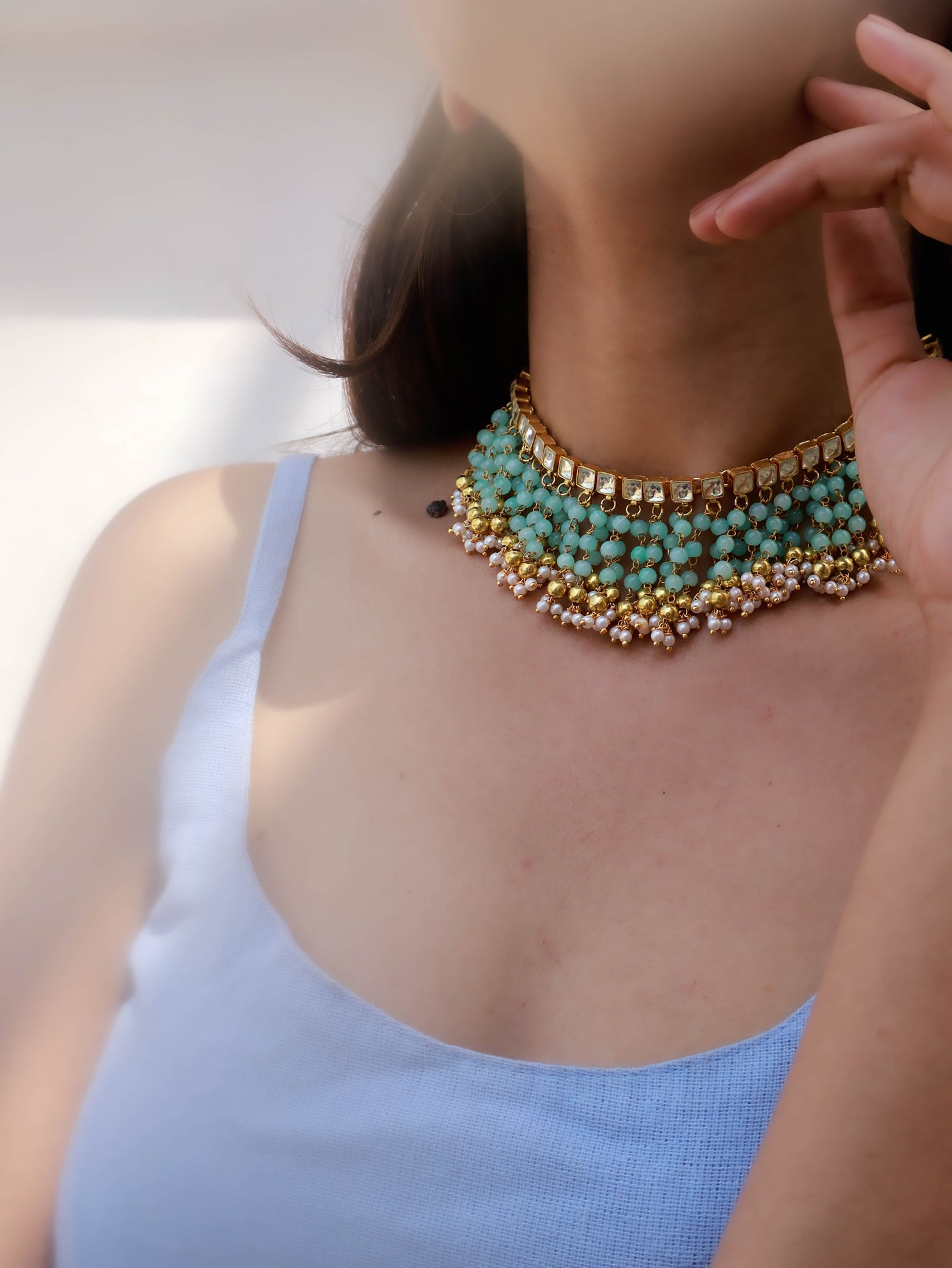 Azmaa Turquoise Choker Necklace