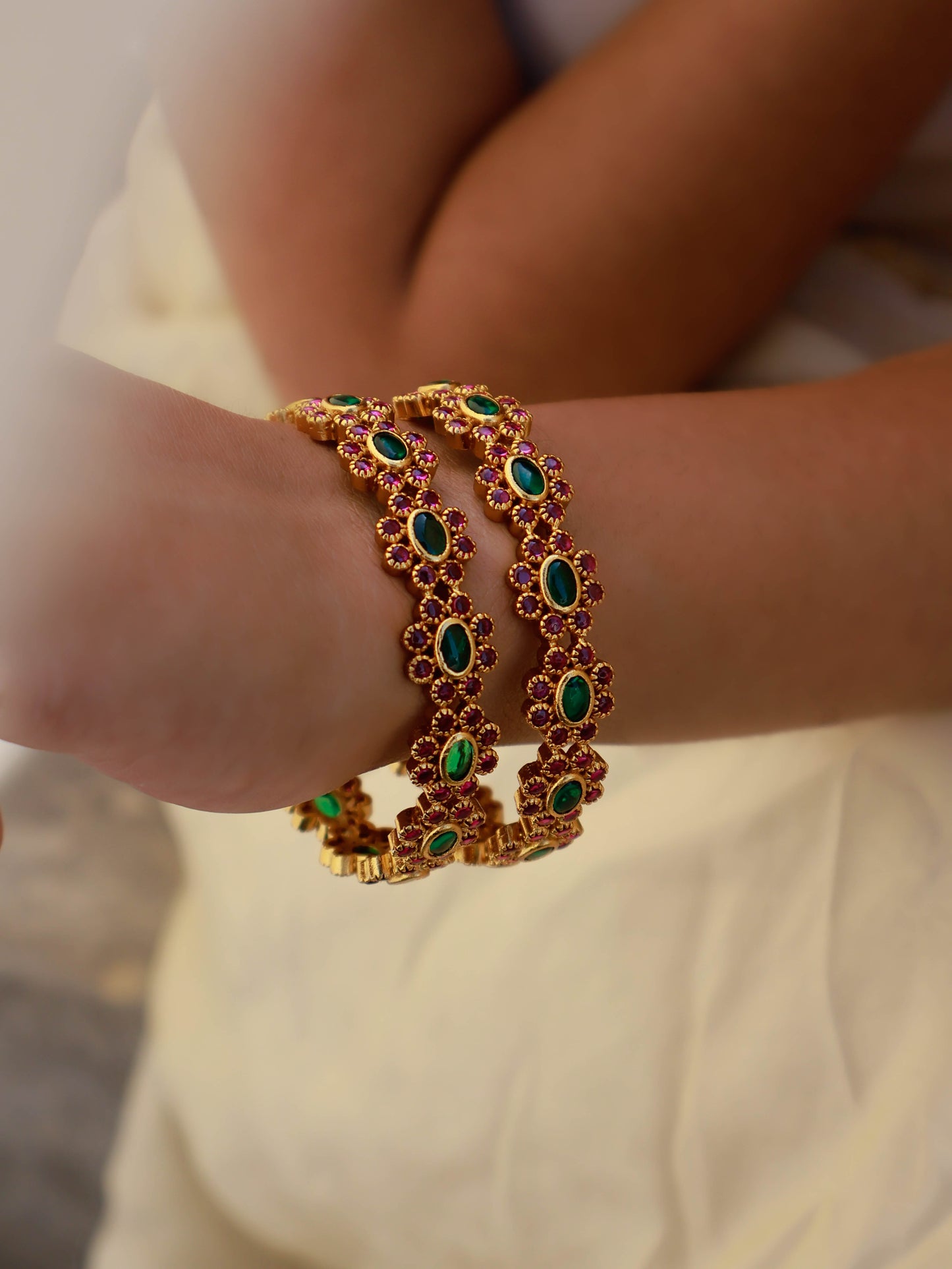 Padma Kundan Bangles - Pair of 2