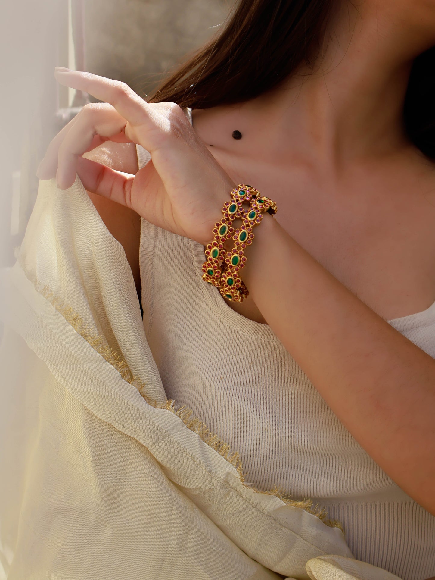 Padma Kundan Bangles - Pair of 2