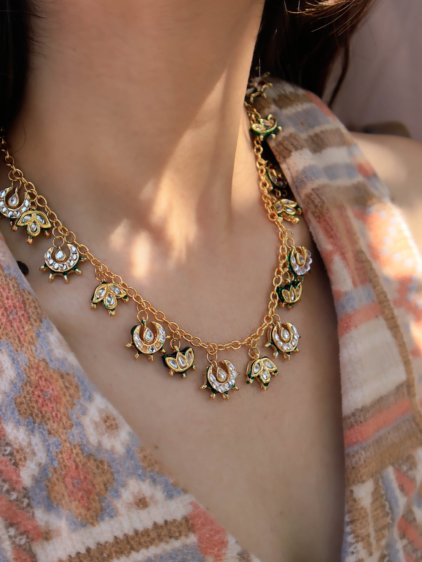 Tira Charms Kundan Necklace
