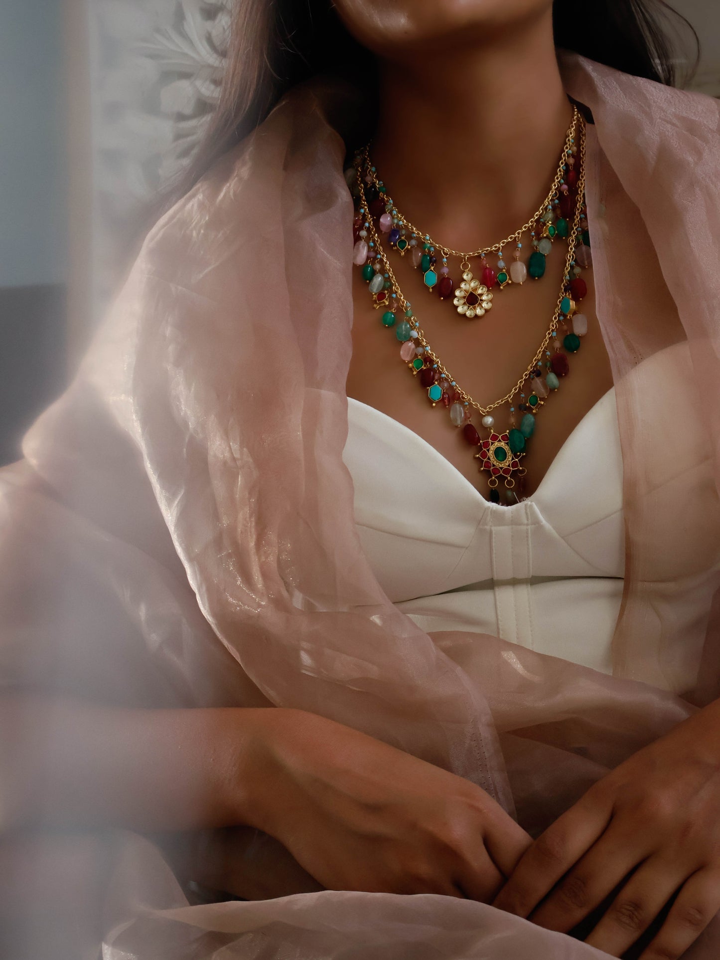 Shravi Multicolored Kundan Necklace