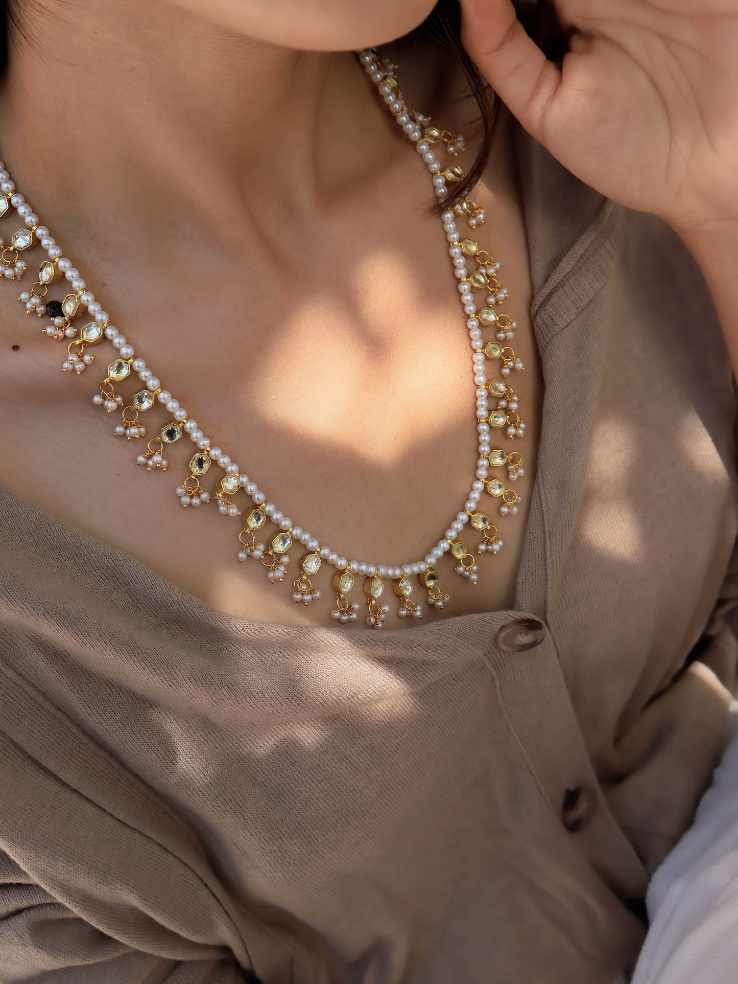 Asra Pearl Kundan Necklace