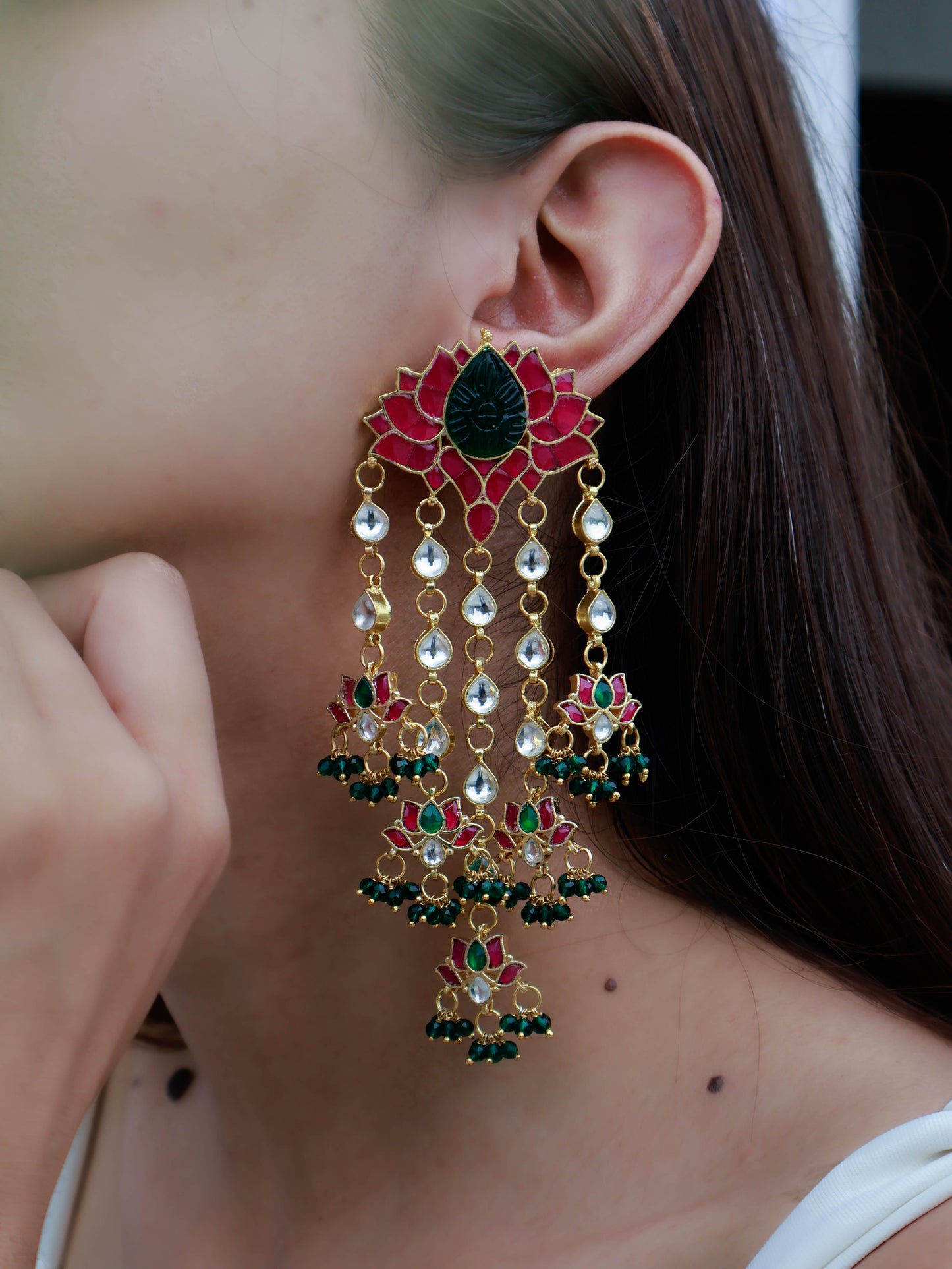 Yuva Pink Lotus Earrings