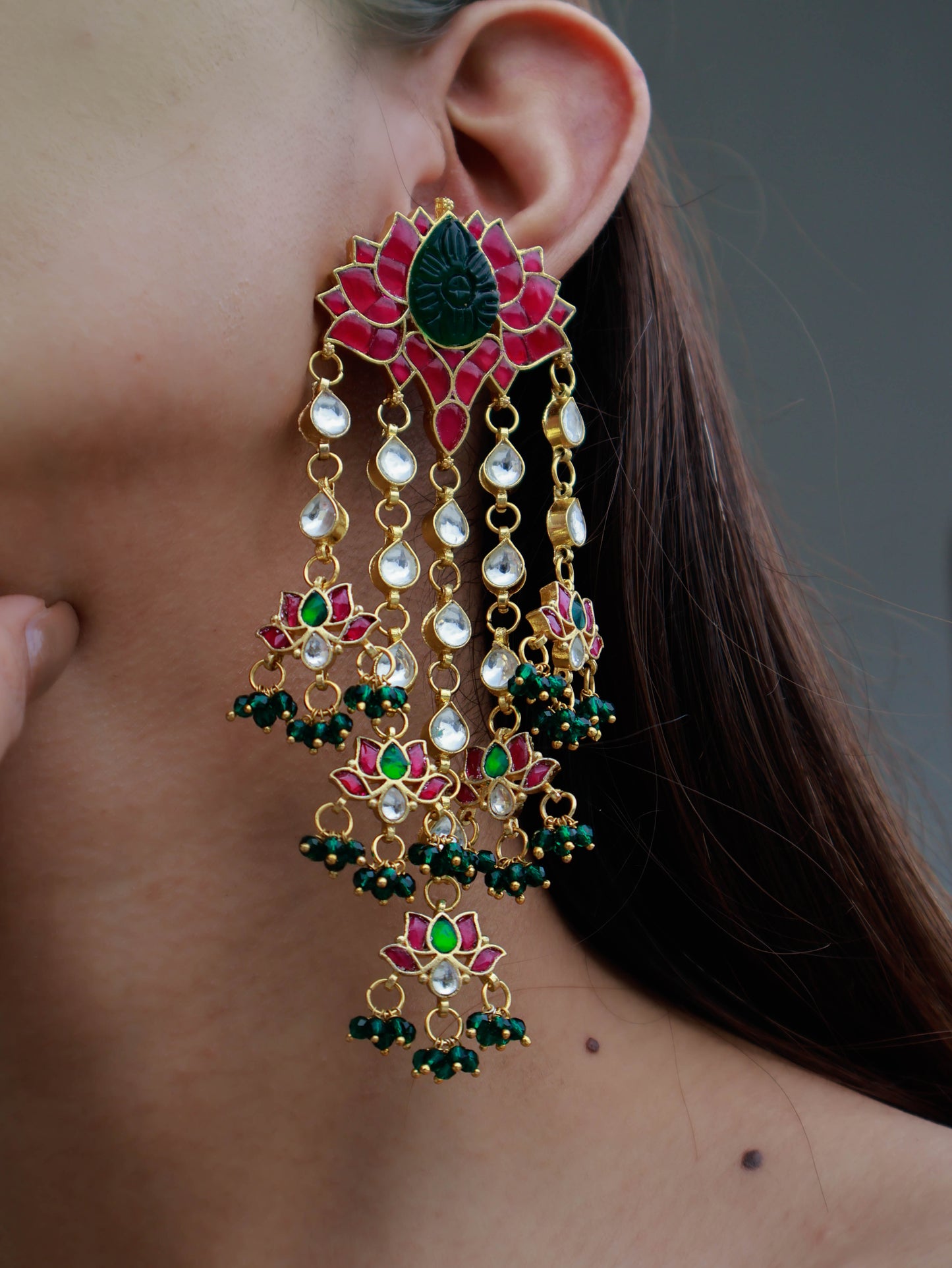 Yuva Pink Lotus Earrings
