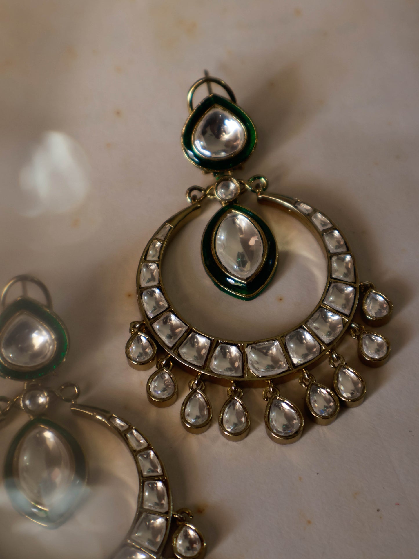 Moonlit Polki Chaandbali Earrings