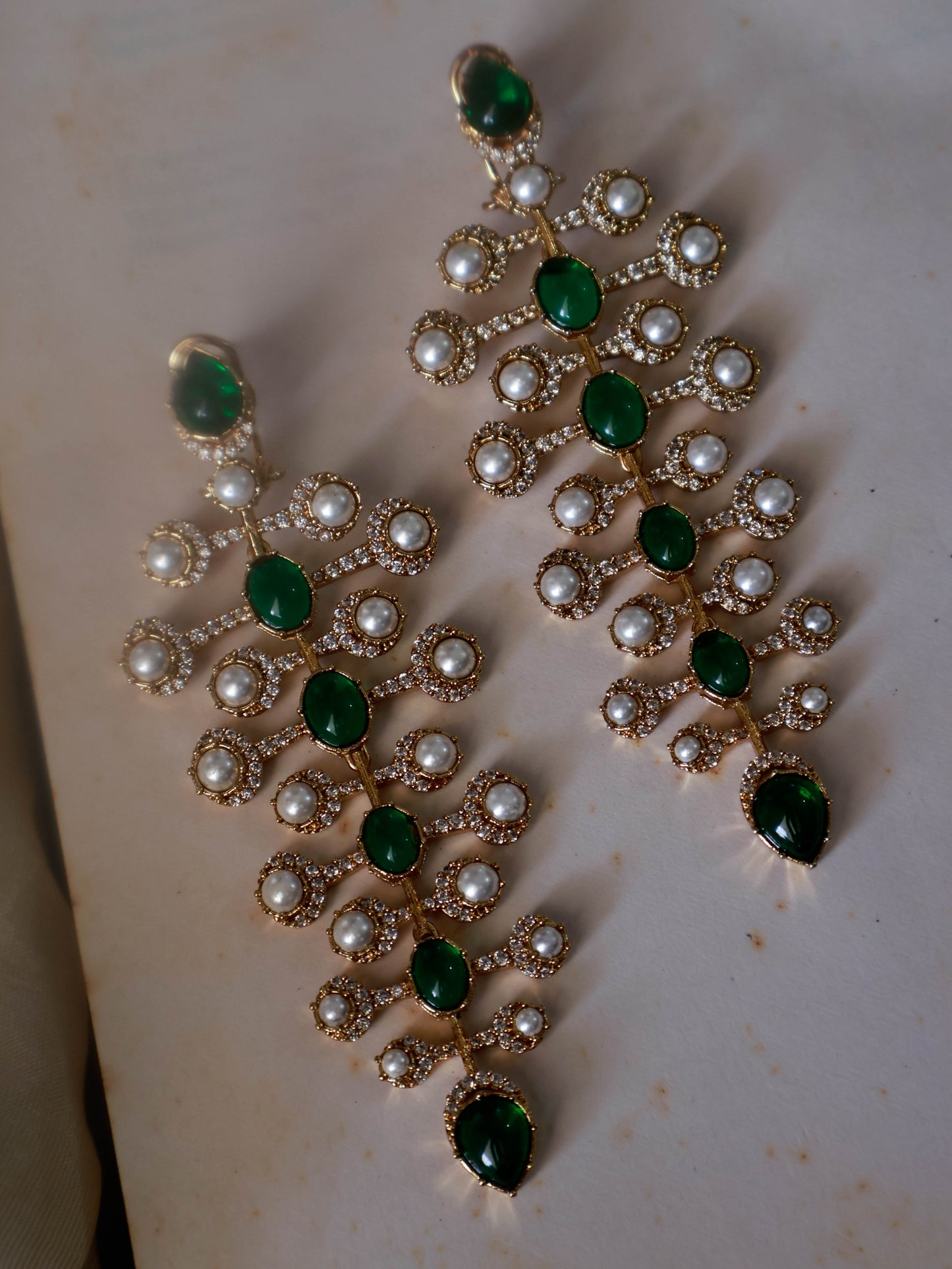 Adheera Green Dangler Earrings